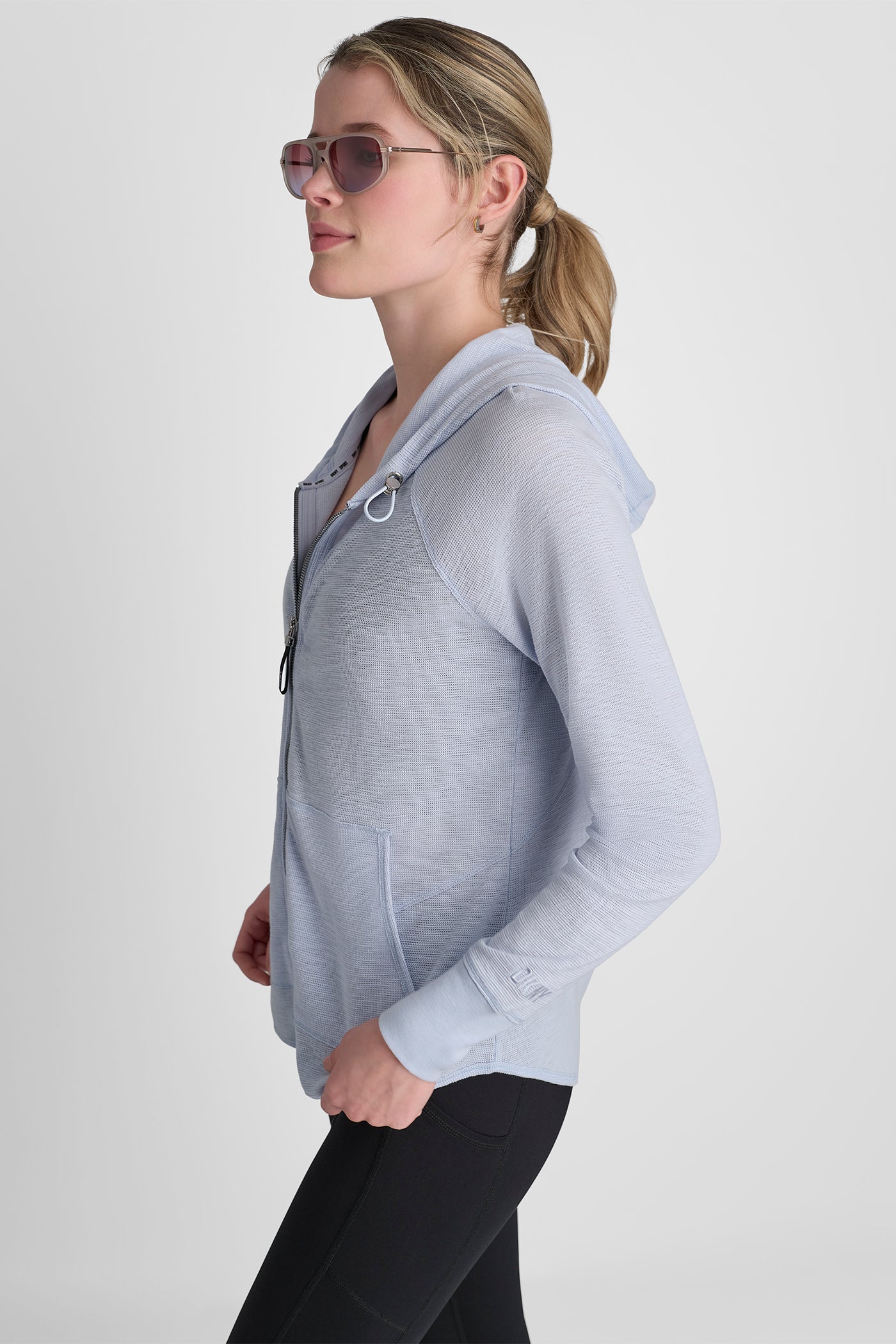 MINI WAFFLE FULL-ZIP HOODIE VIEW 4 | MUST-HAVES