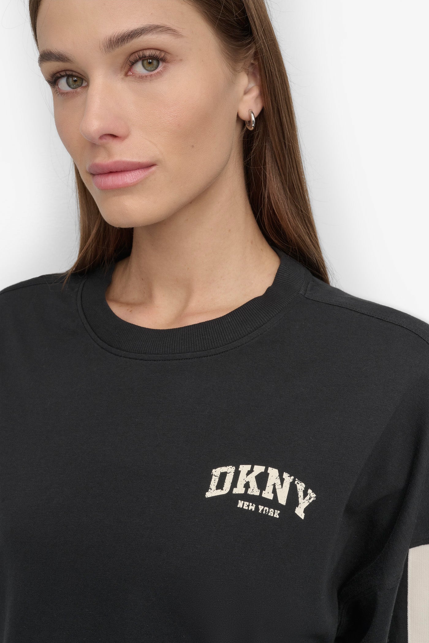 DISTRESSED VARSITY LOGO TEE WITH TRACK VIEW 4 | Sweatshirts & Joggers