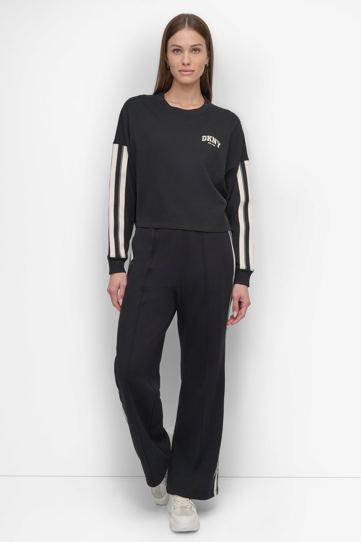 DISTRESSED VARSITY LOGO TEE WITH TRACK VIEW 5 | Sweatshirts & Joggers