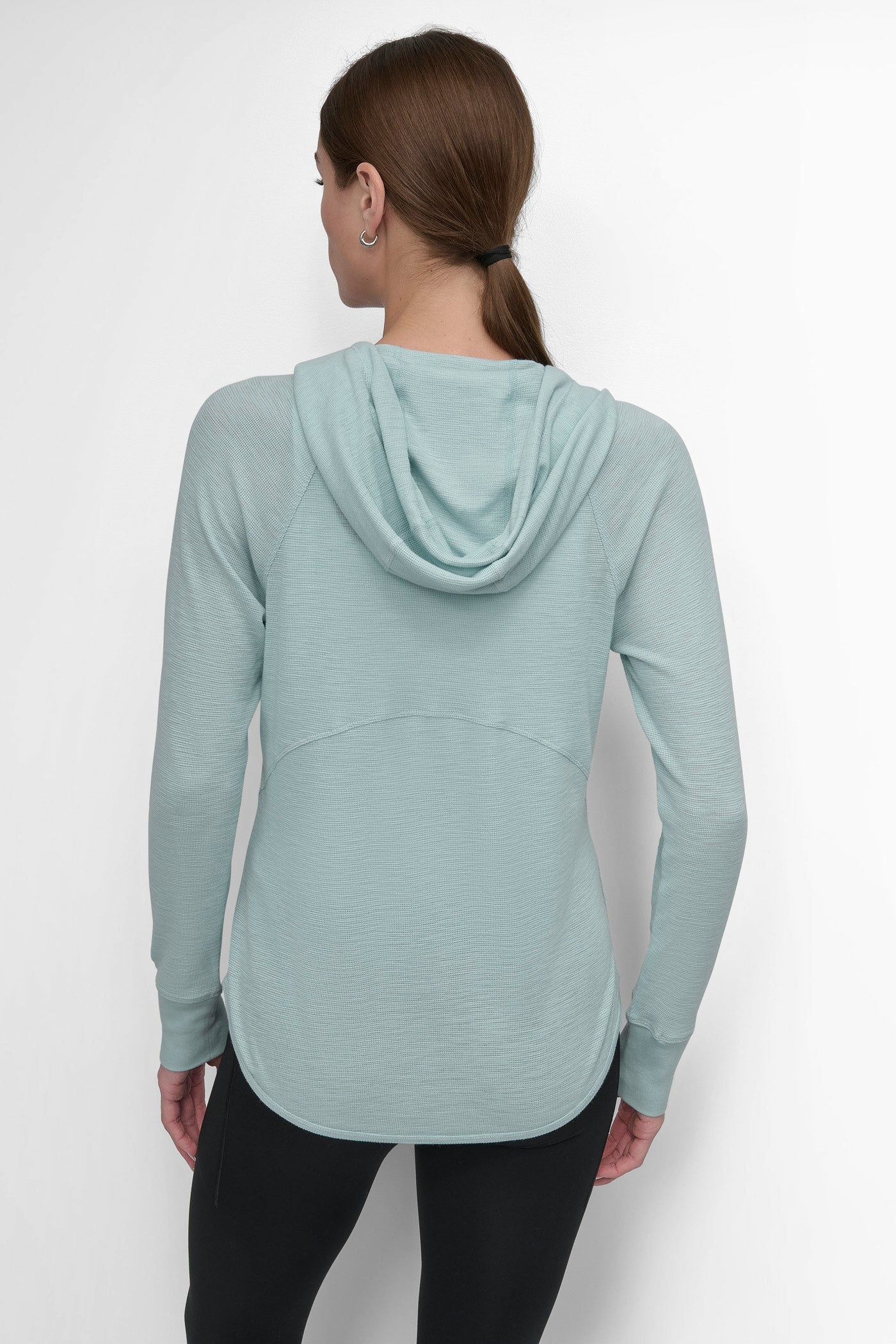 MINERAL SLUB WAFFLE KNIT HOODIE, BACK VIEW | Sport Essentials
