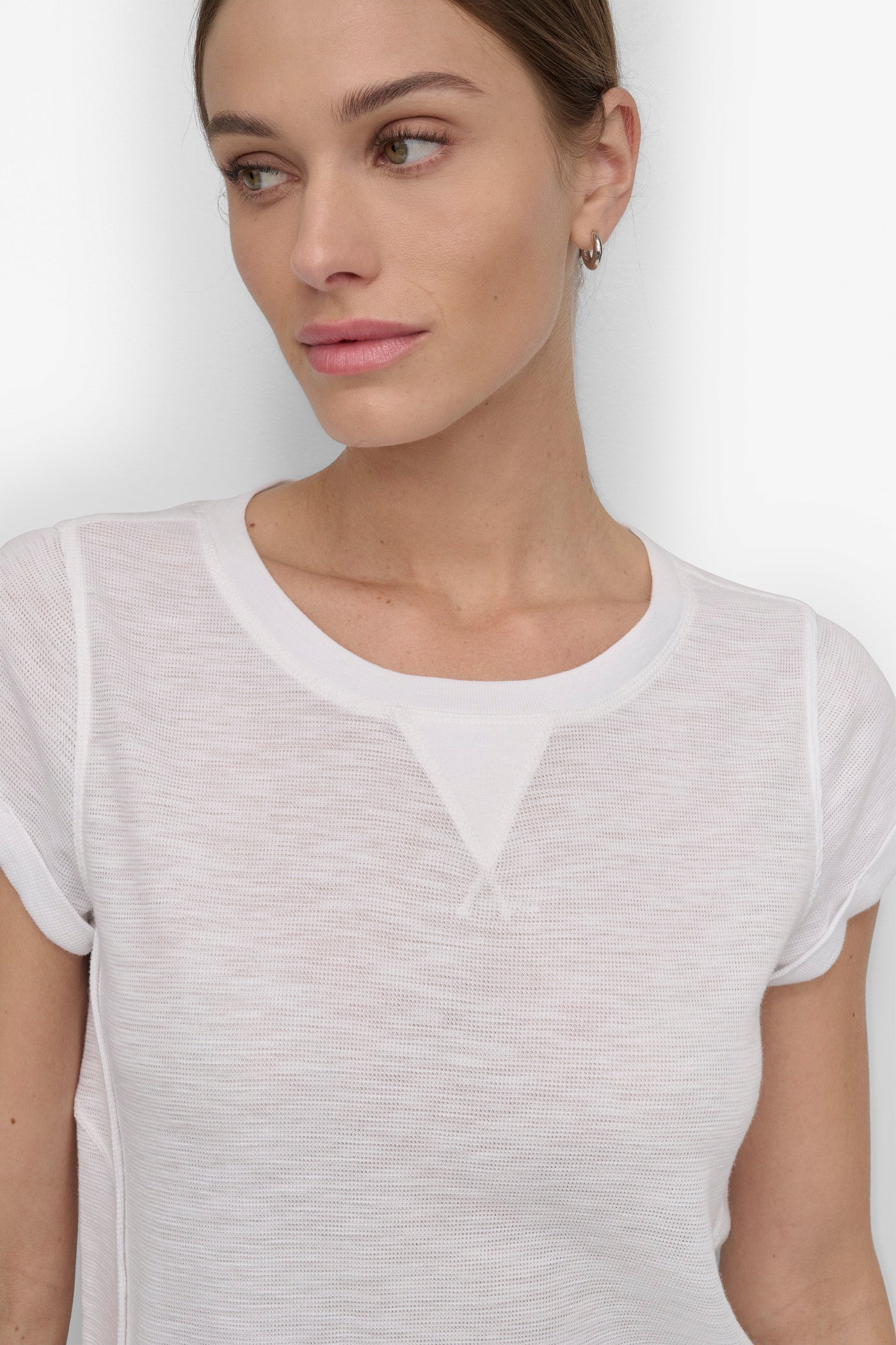 SLUB WAFFLE-KNIT TEE VIEW 4 | DKNY Sport