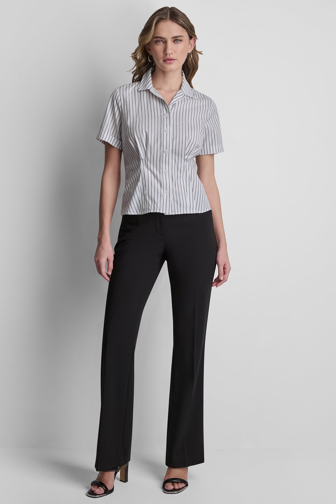 White STRIPED POPLIN BLOUSE, BACK VIEW | All Products