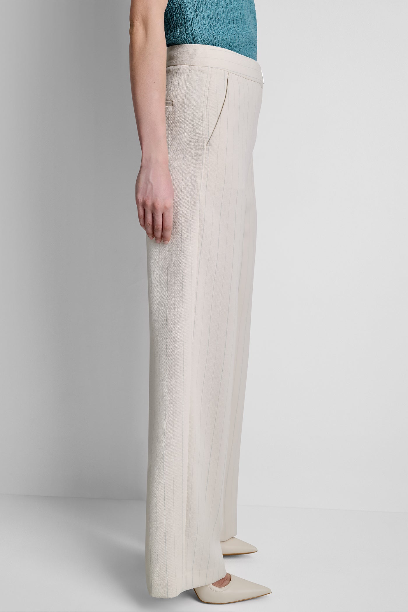 MID-RISE PINSTRIPE TROUSER VIEW 4 | Pants & Denim