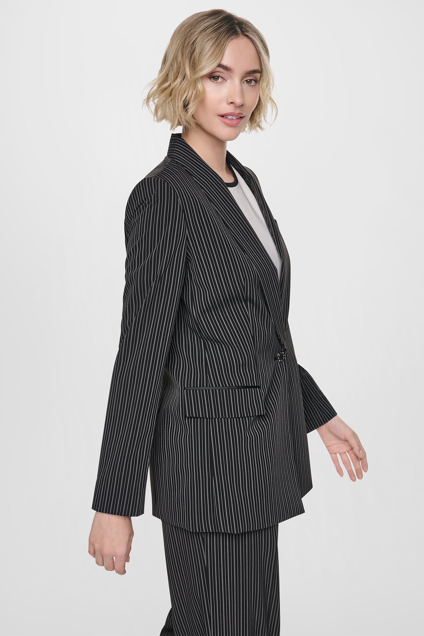 PINSTRIPE COMMUTER BLAZER VIEW 4 | WOMENS COATS & JACKETS