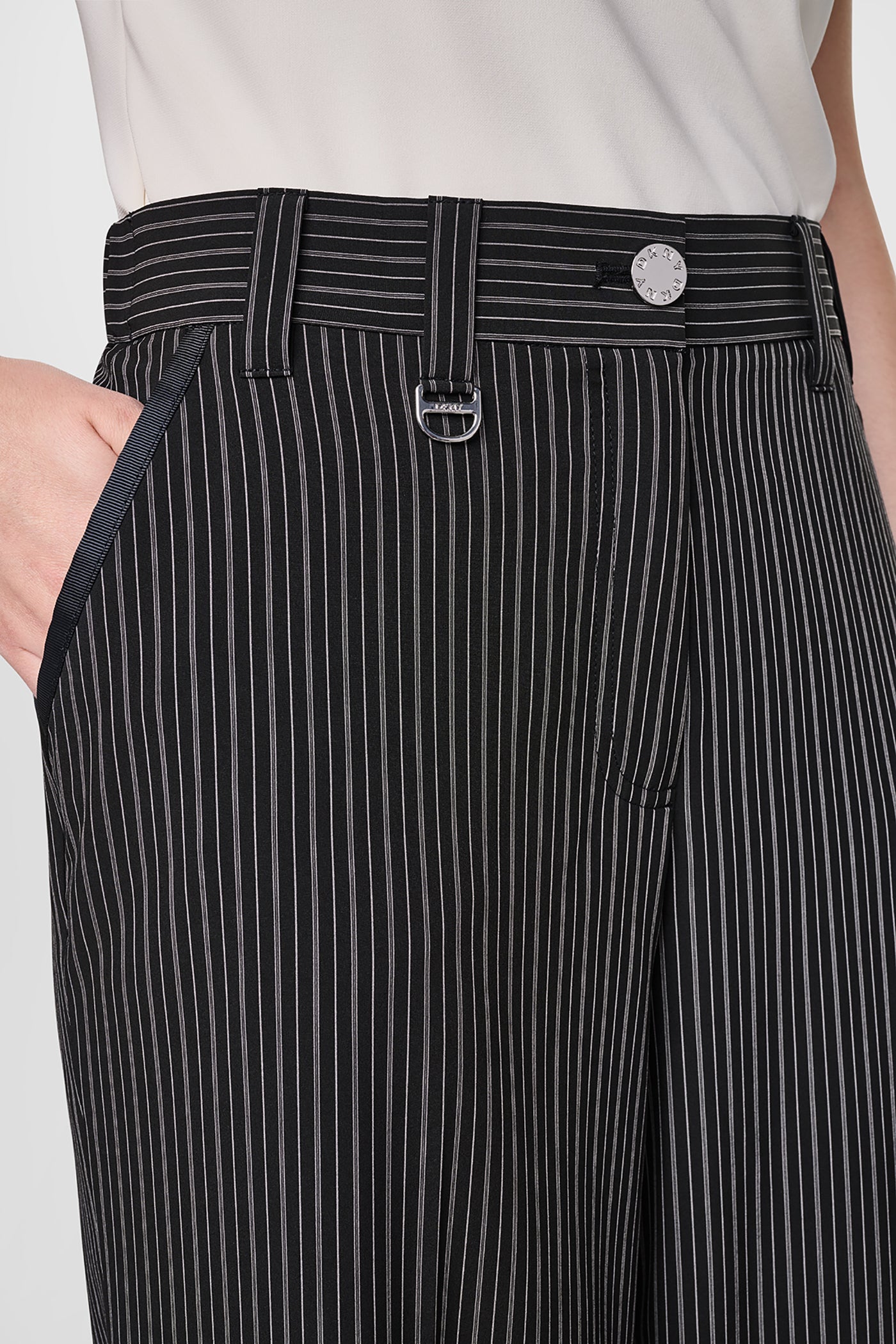 PINSTRIPE WIDE LEG COMMUTER TROUSER VIEW 6 | Pants & Denim