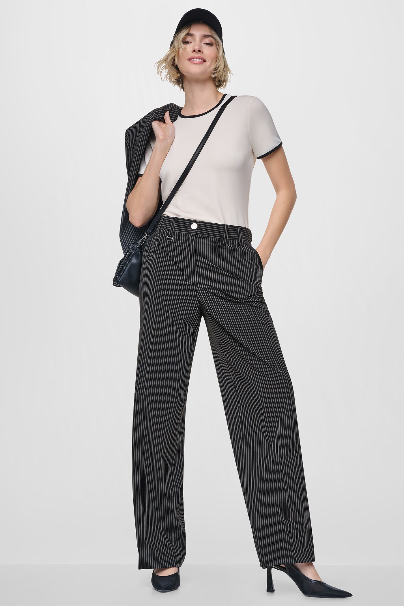 PINSTRIPE WIDE LEG COMMUTER TROUSER VIEW 7 | Pants & Denim
