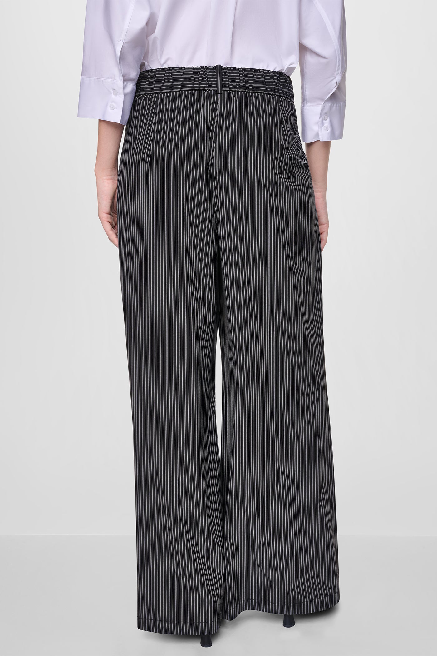 PINSTRIPE PLEATED COMMUTER TROUSER VIEW 3 | Pants & Denim