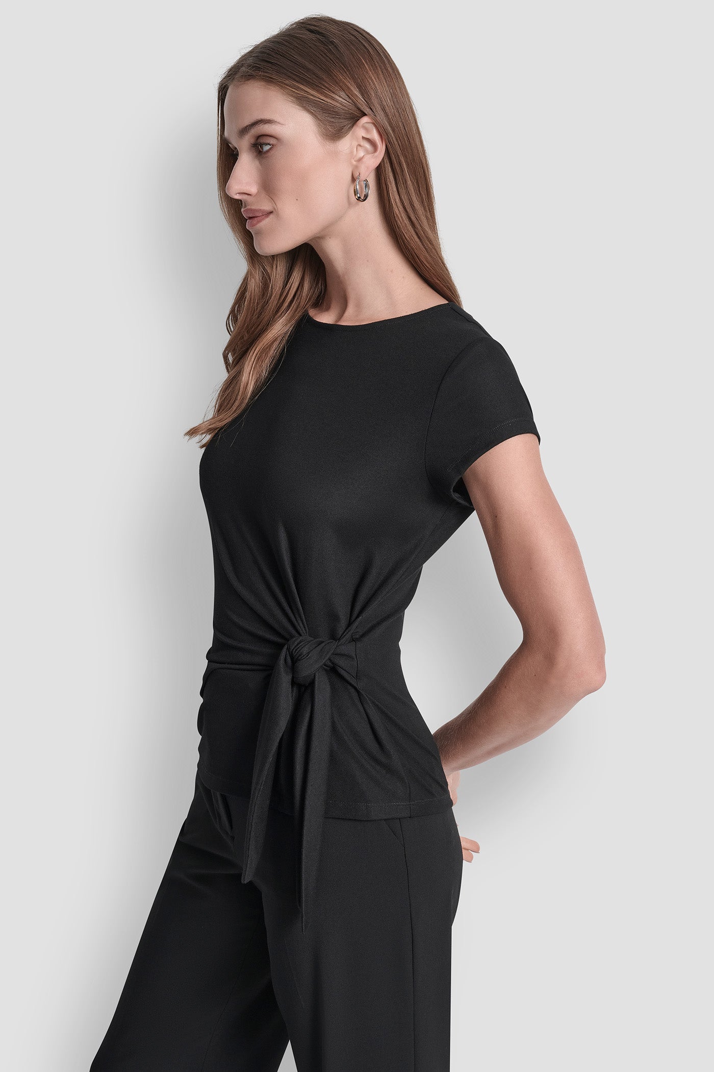 SIDE KNOT FRONT TIE BLOUSE VIEW 4 | WOMEN'S SWEATERS & TOPS