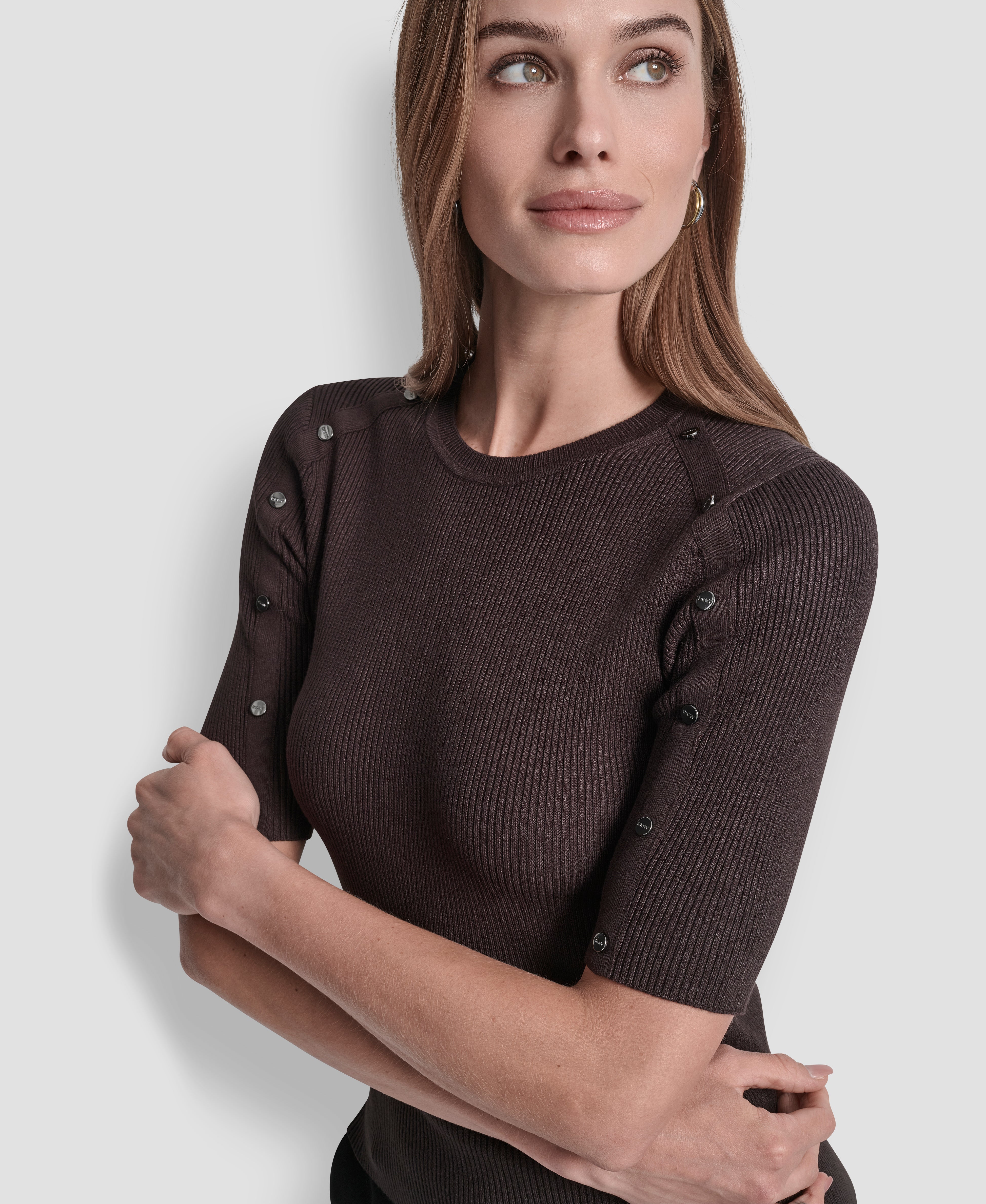 SHORT SLEEVE BUTTON SLEEVE SWEATER VIEW 4 | All Products