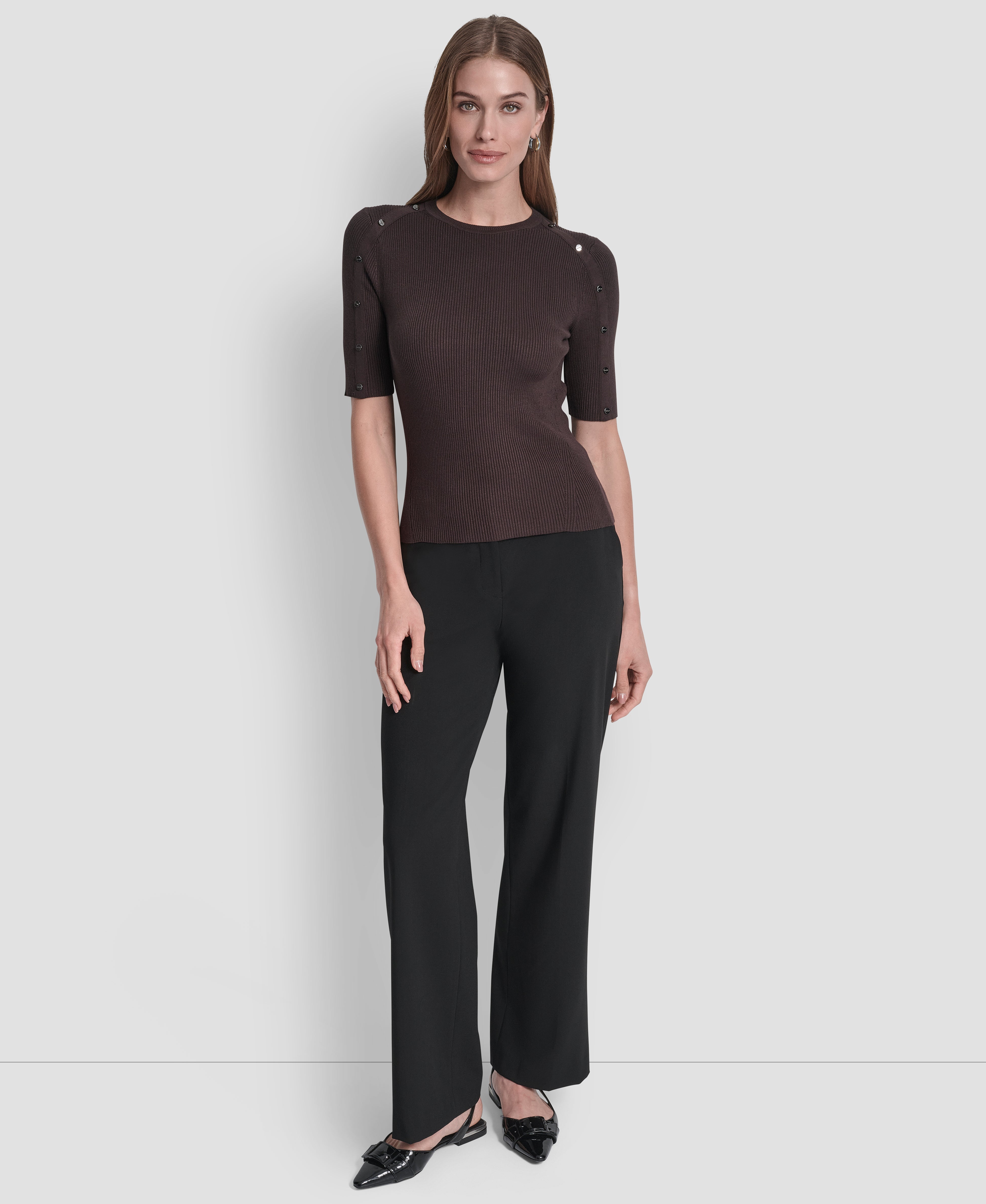 SHORT SLEEVE BUTTON SLEEVE SWEATER VIEW 6 | All Products