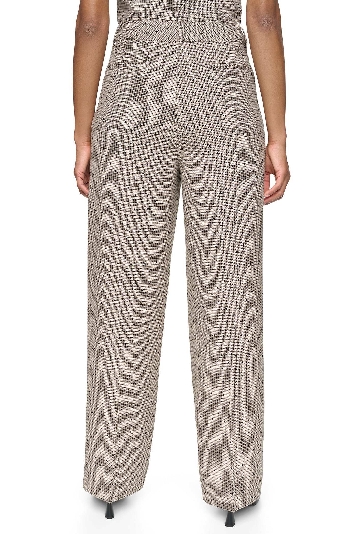 HOUNDSTOOTH CHECKERED HIGH-RISE PANT VIEW 4 | STRAIGHT