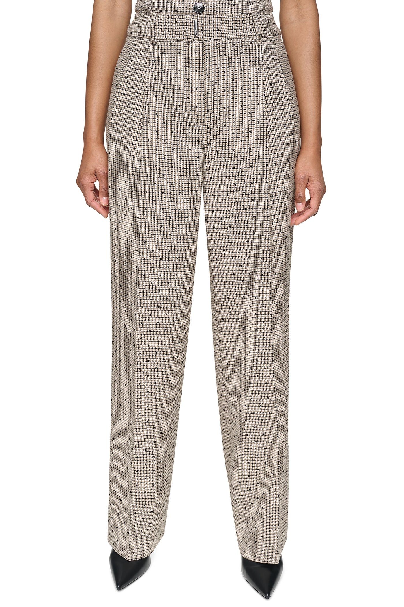 HOUNDSTOOTH CHECKERED HIGH-RISE PANT VIEW 3 | STRAIGHT