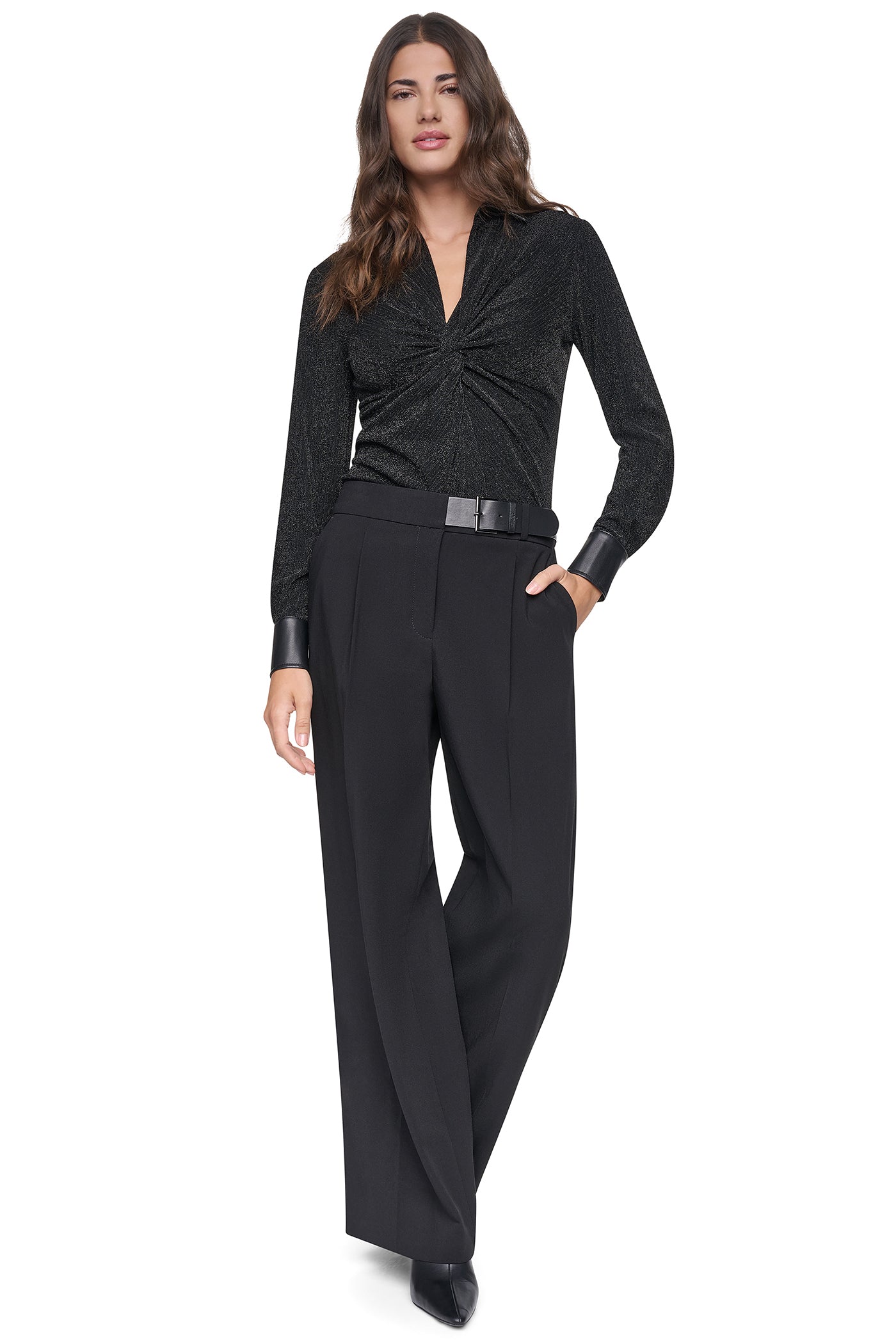 BELTED WIDE LEG TROUSER VIEW 1
