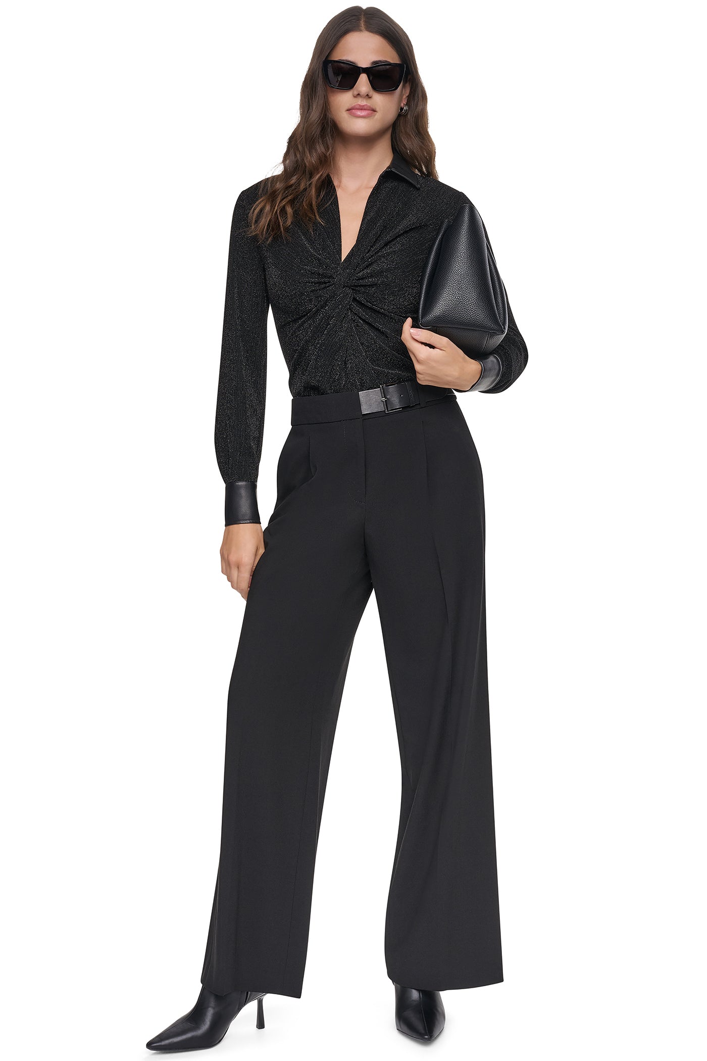 BELTED WIDE LEG TROUSER VIEW 2