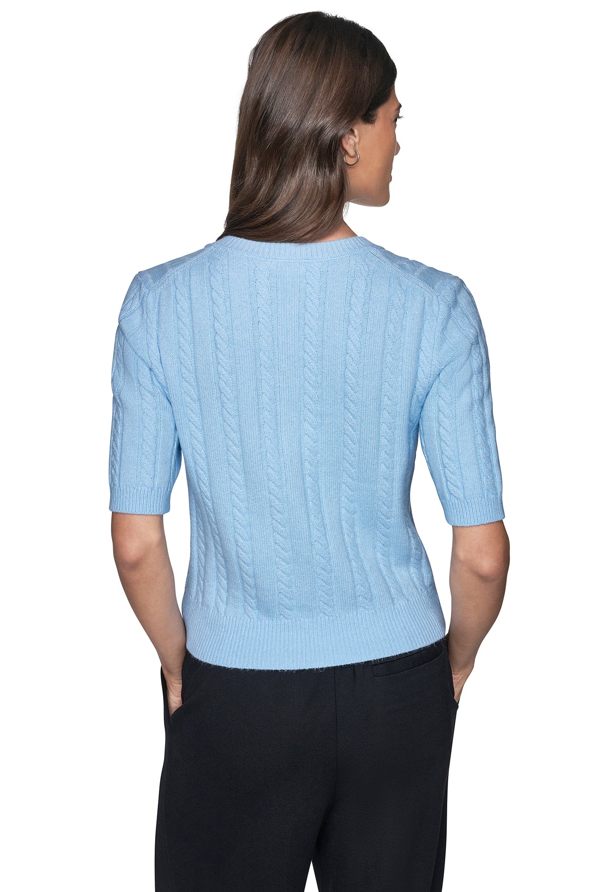 SHORT SLEEVE CABLE CARDIGAN VIEW 2