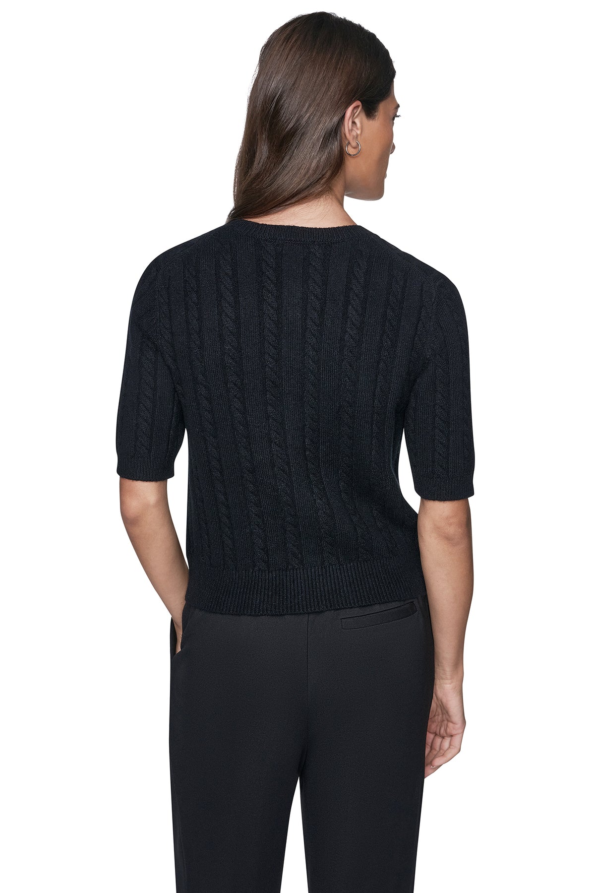 SHORT SLEEVE CABLE CARDIGAN VIEW 2