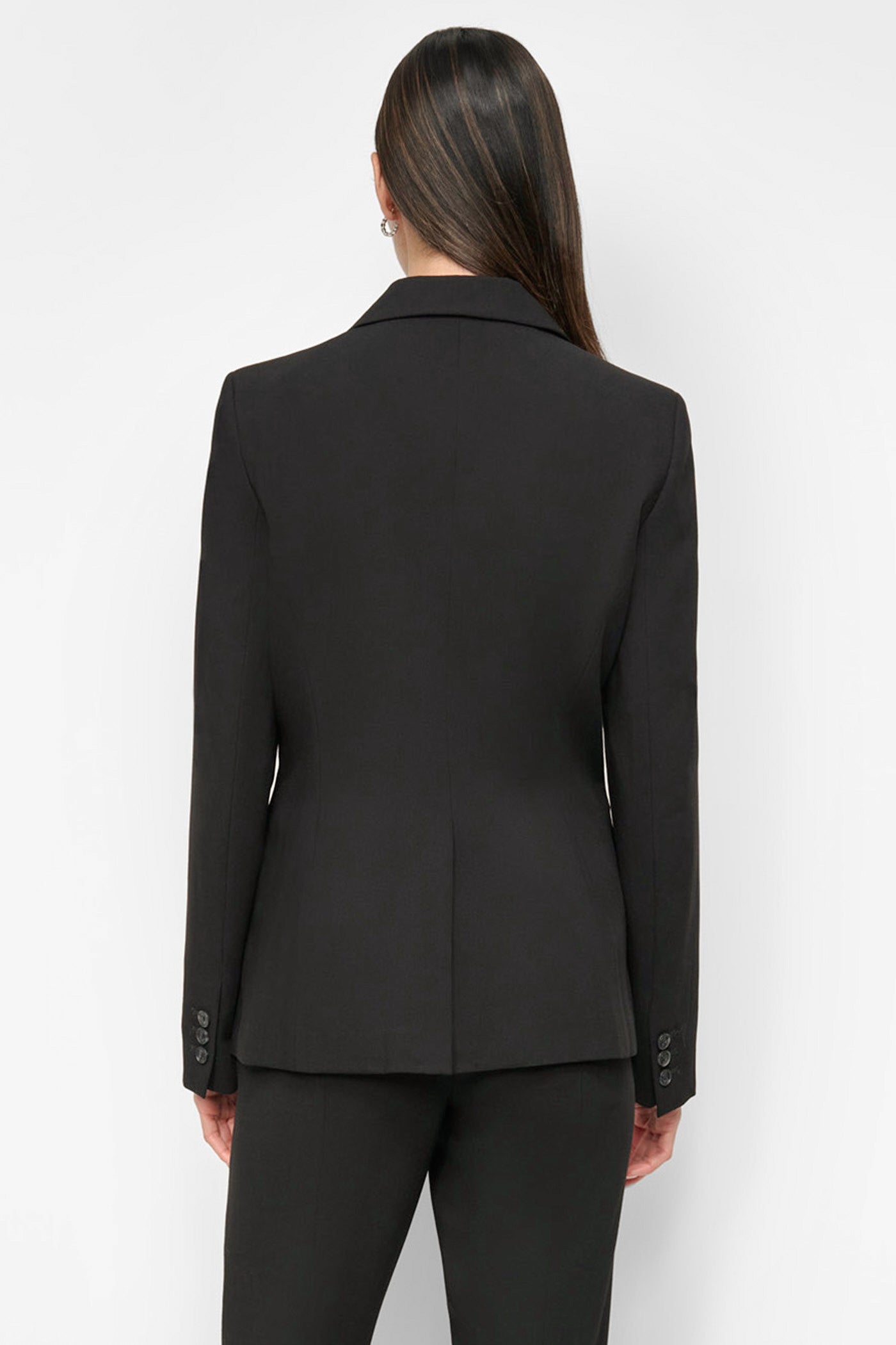 Black ONE BUTTON JACKET, BACK VIEW | New Arrivals