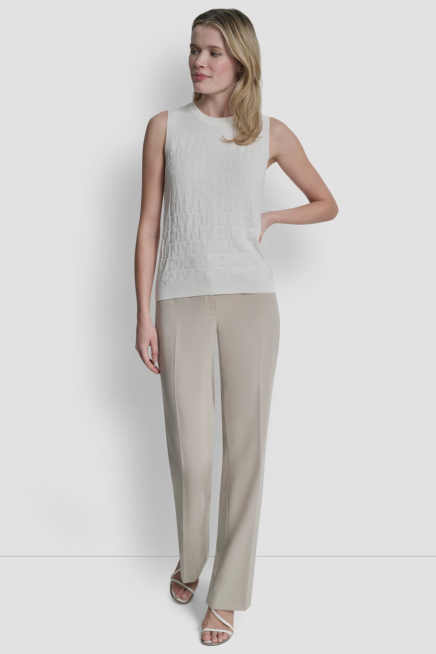 SWEATER TANK WITH ALL OVER LOGO VIEW 4 | WOMEN'S SWEATERS & TOPS