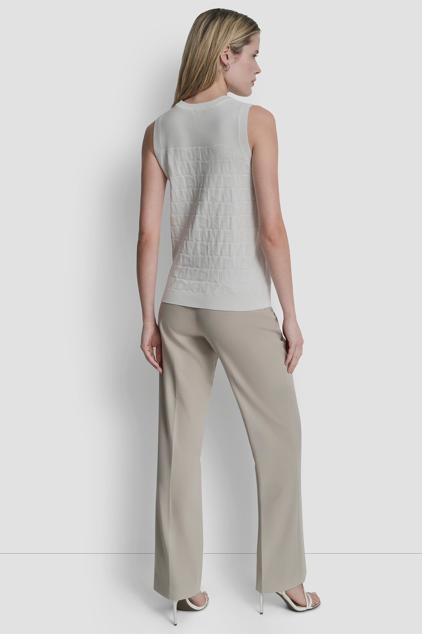 SWEATER TANK WITH ALL OVER LOGO VIEW 5 | WOMEN'S SWEATERS & TOPS