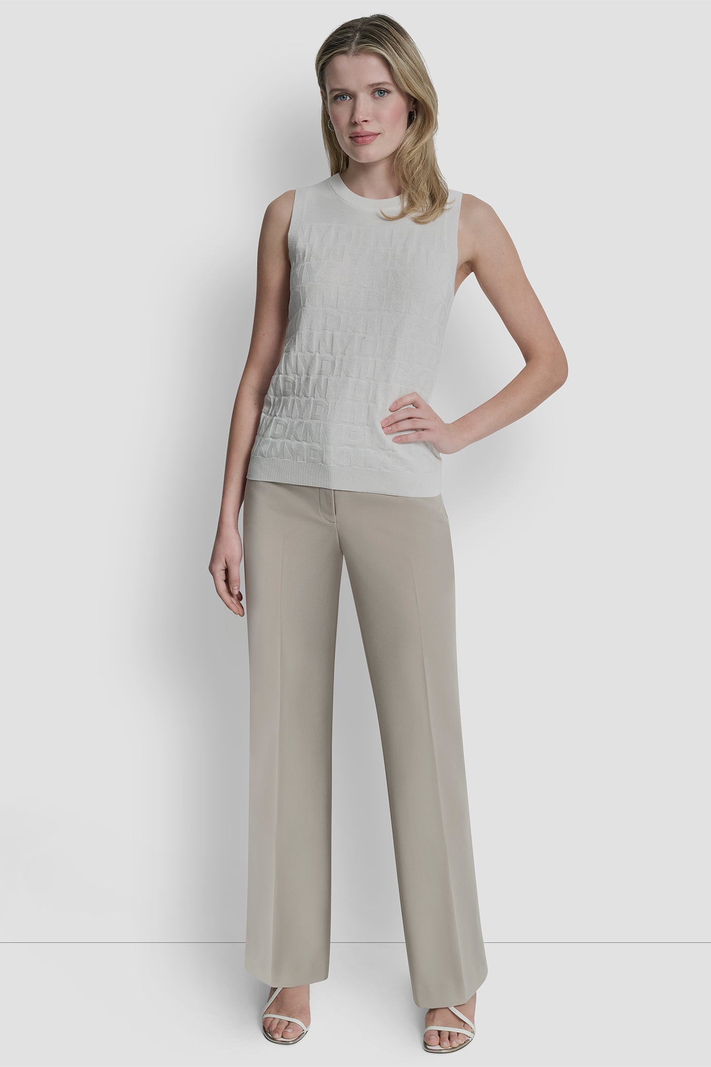 SWEATER TANK WITH ALL OVER LOGO VIEW 7 | WOMEN'S SWEATERS & TOPS