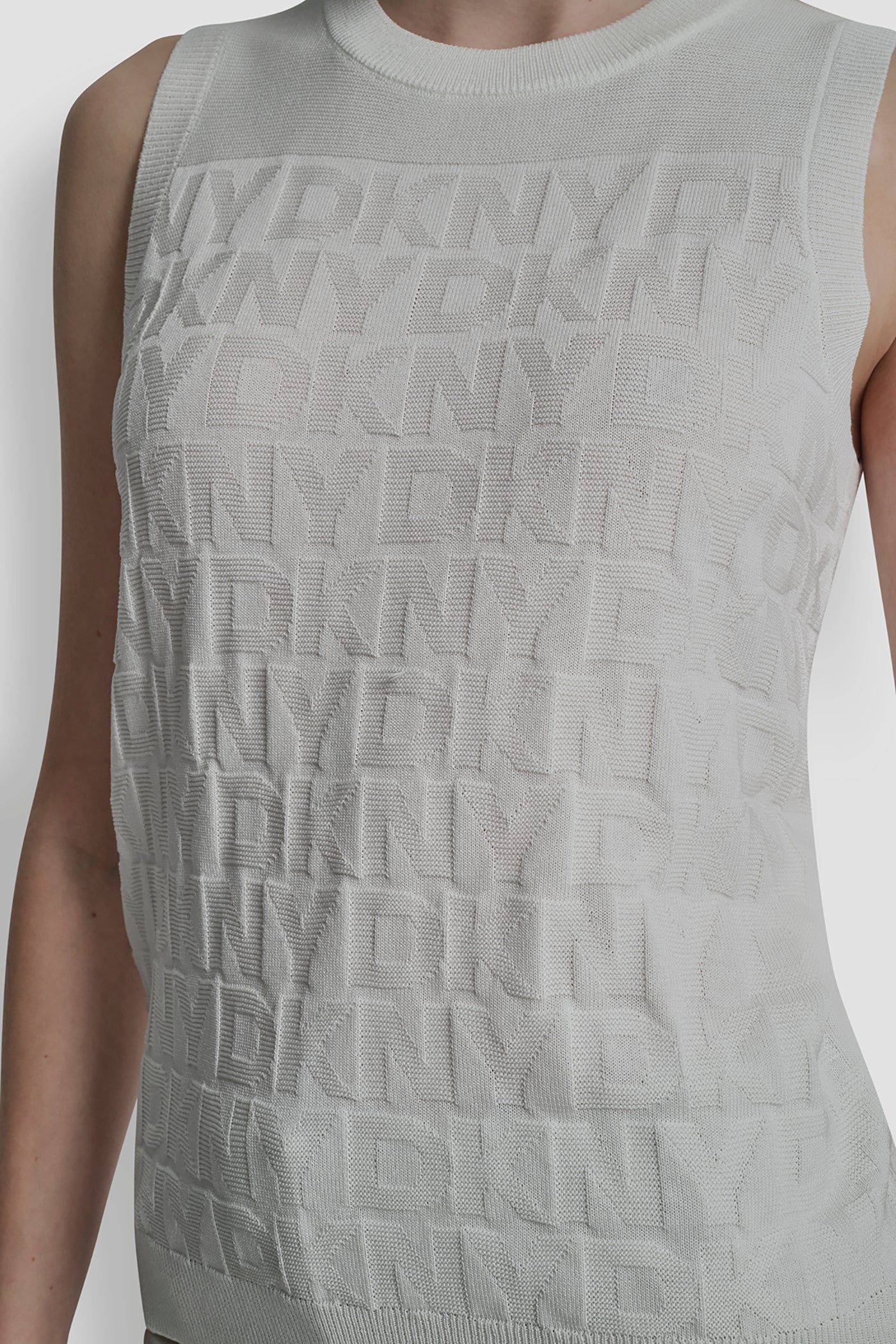 SWEATER TANK WITH ALL OVER LOGO VIEW 6 | WOMEN'S SWEATERS & TOPS