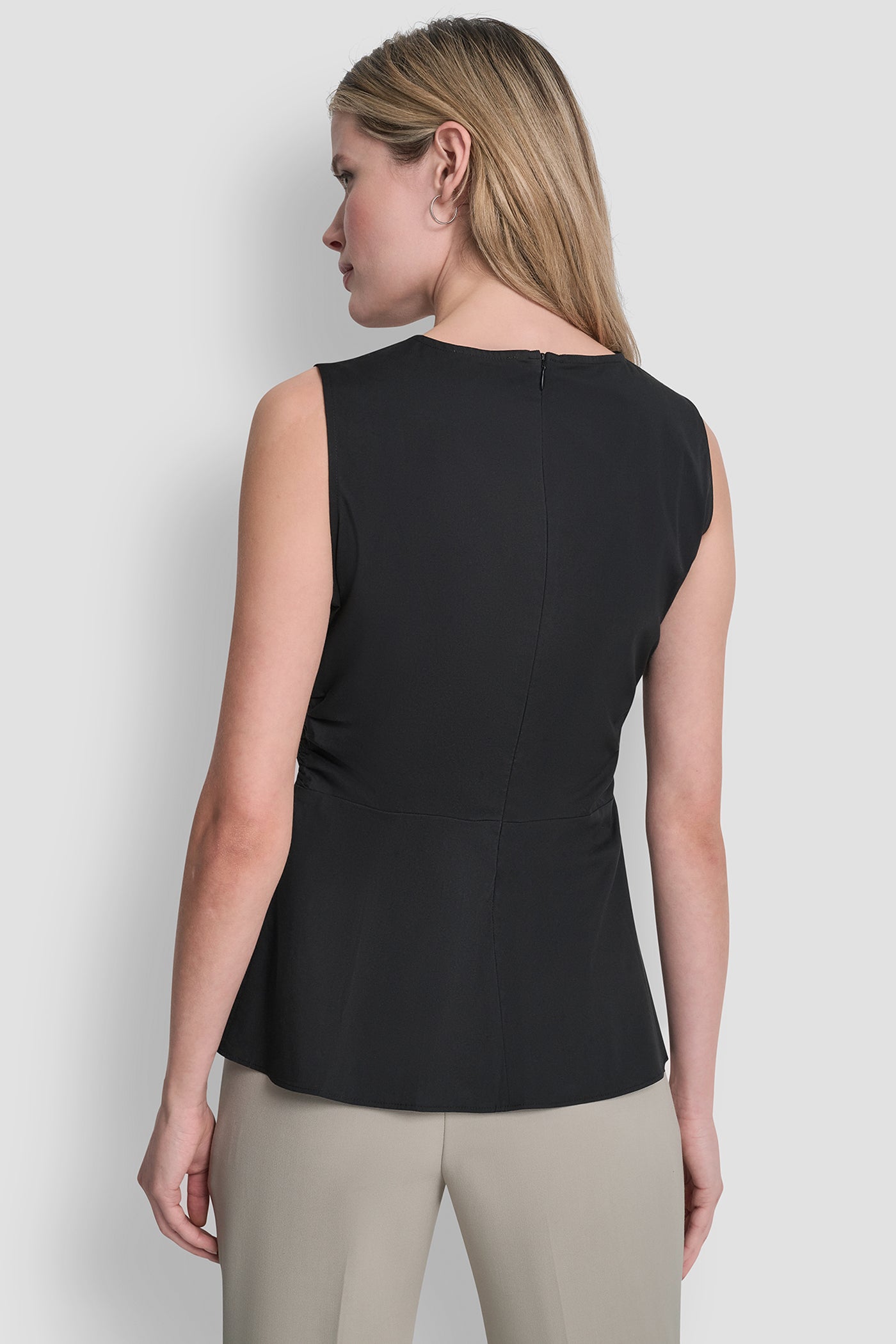 FRONT RUCHED SLEEVELESS TOP VIEW 3 | WOMEN'S SWEATERS & TOPS