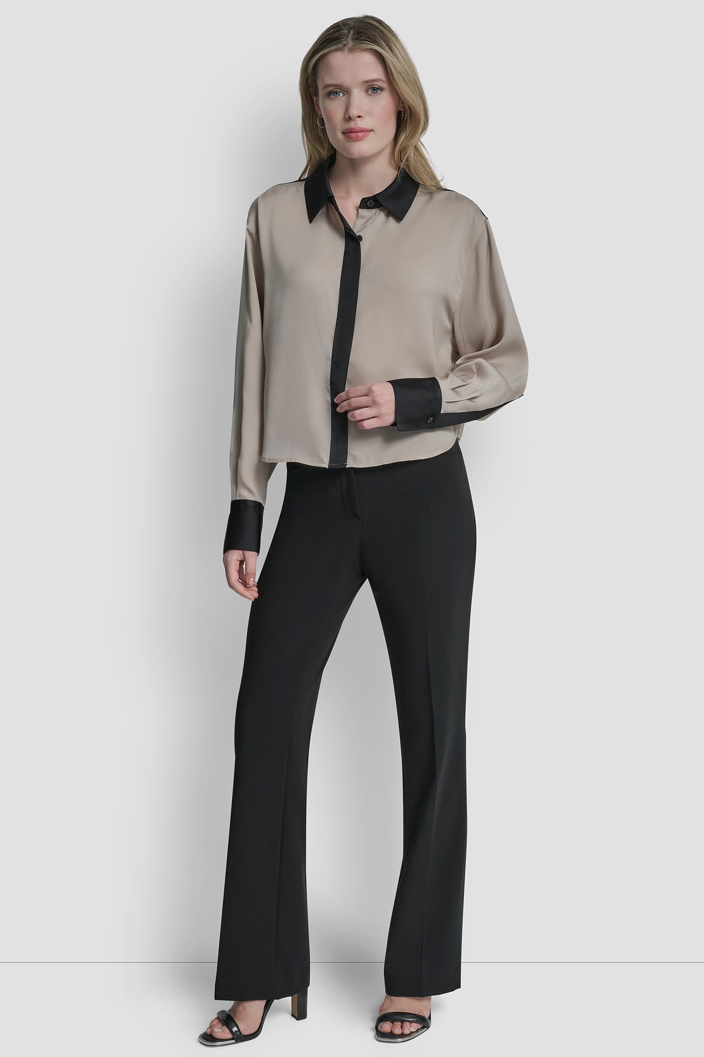 COLOR BLOCK BUTTON-FRONT BLOUSE VIEW 6 | Clothing