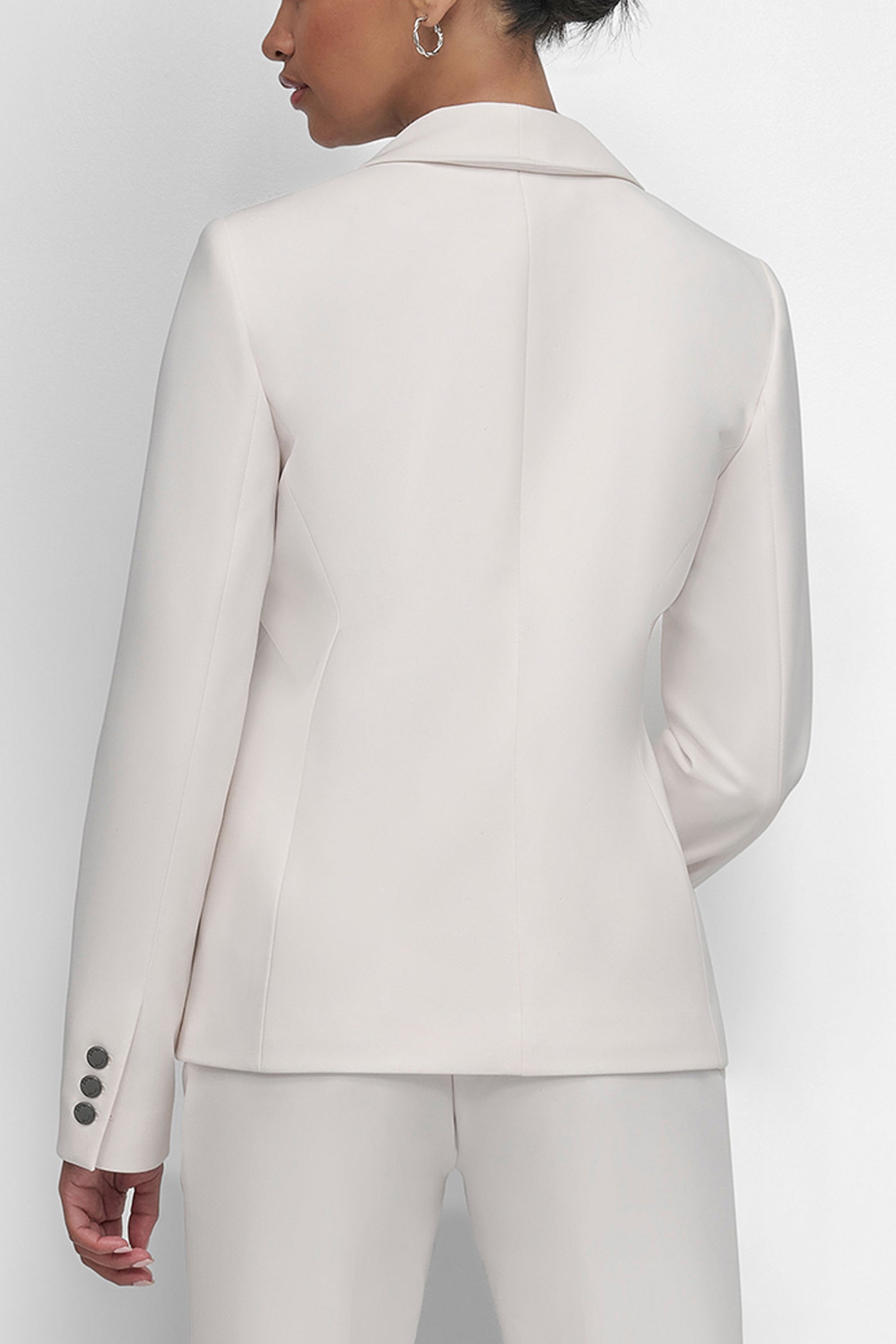Ivory COLLARLESS ONE BUTTON JACKET, VIEW 2 | Jackets & Blazers