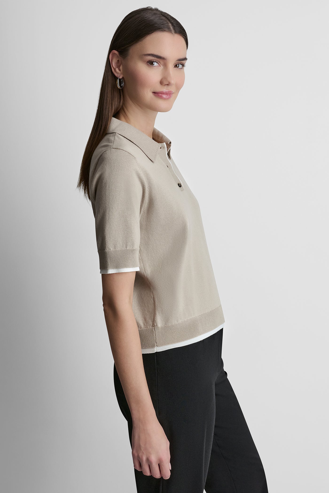 COLOR BLOCK POLO SWEATER VIEW 4 | WOMEN'S SWEATERS & TOPS