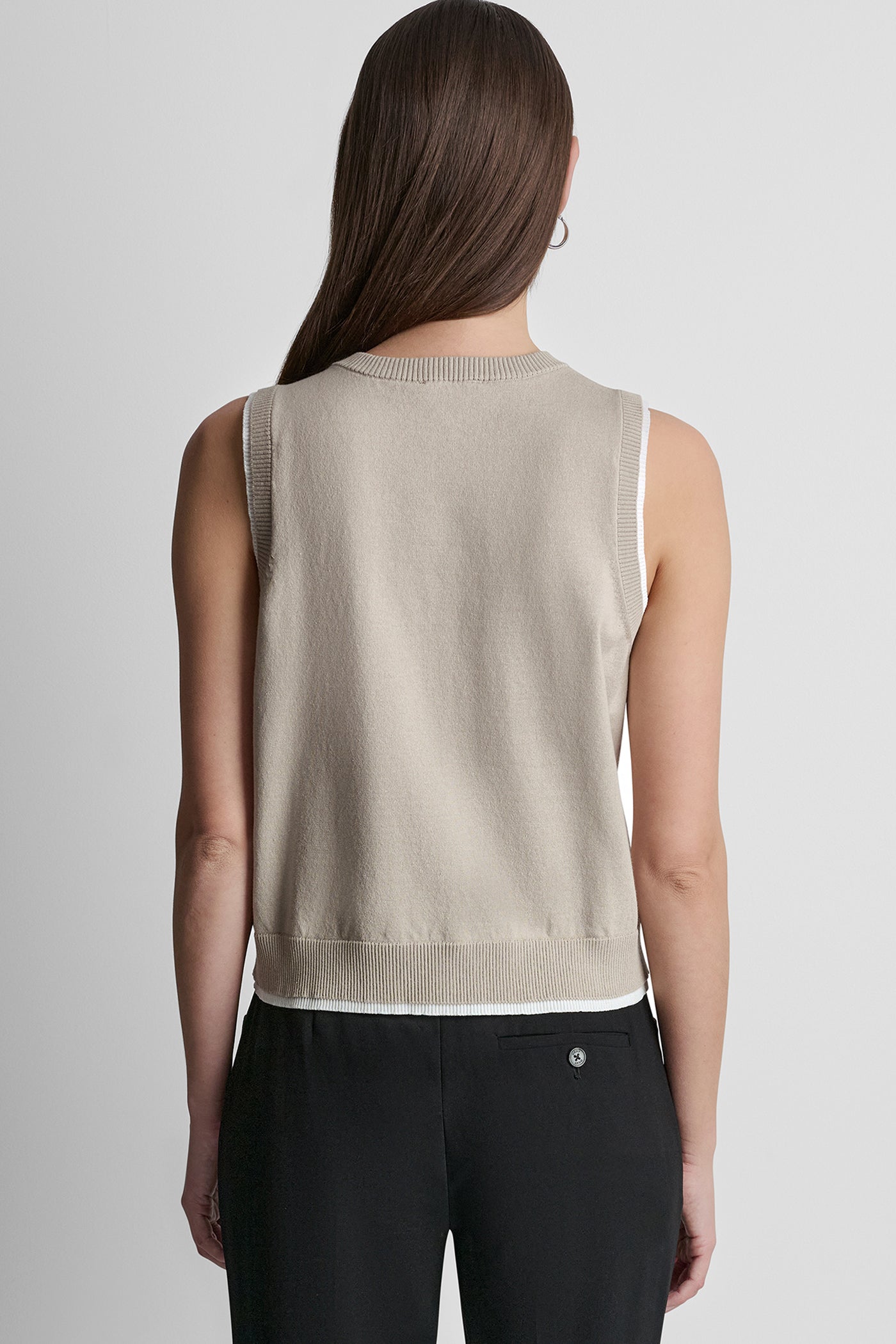 COLOR BLOCK SLEEVELESS SWEATER VEST VIEW 3 | WOMEN'S SWEATERS & TOPS