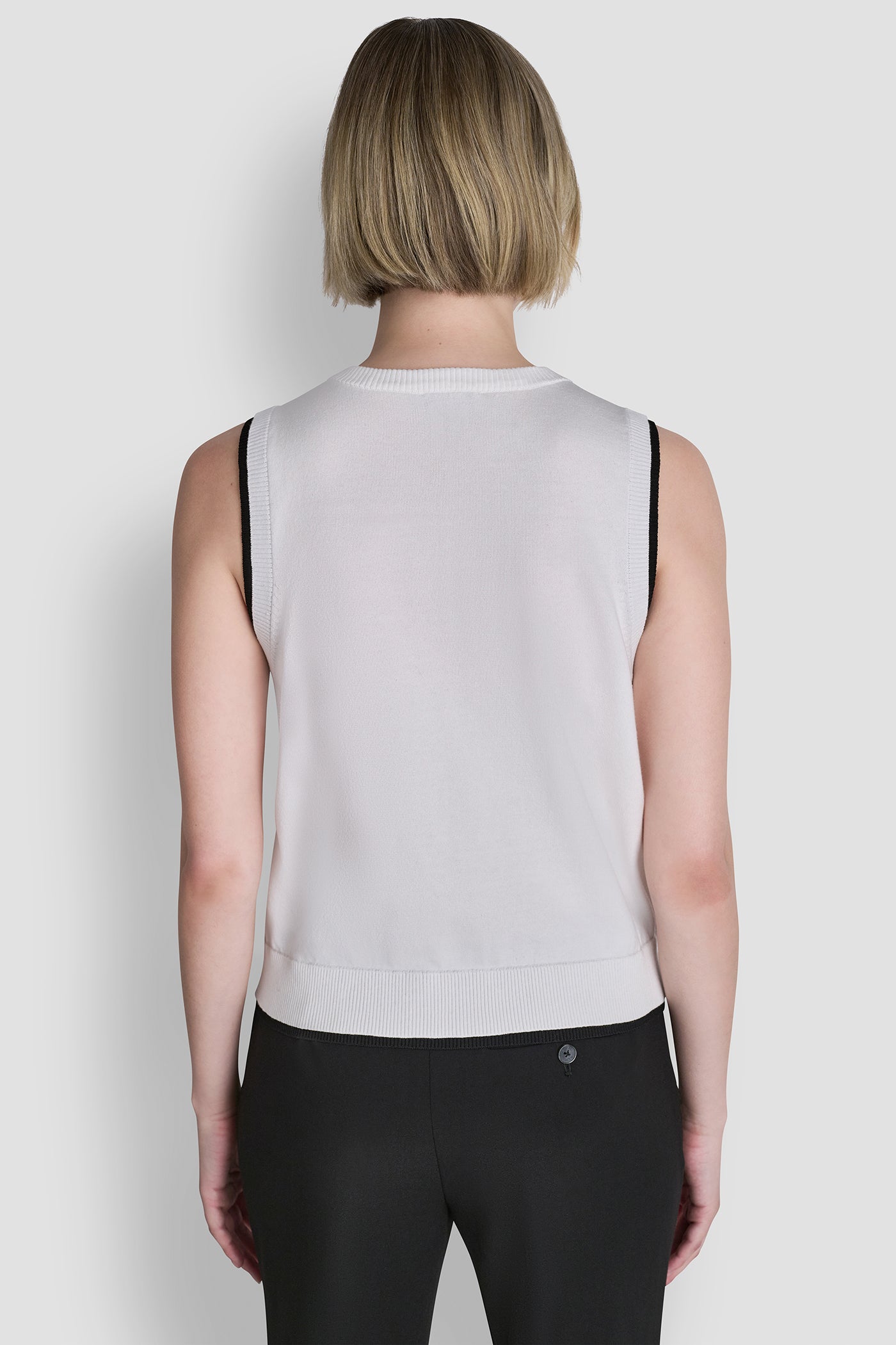 COLOR BLOCK SLEEVELESS SWEATER VEST VIEW 3 | All Products