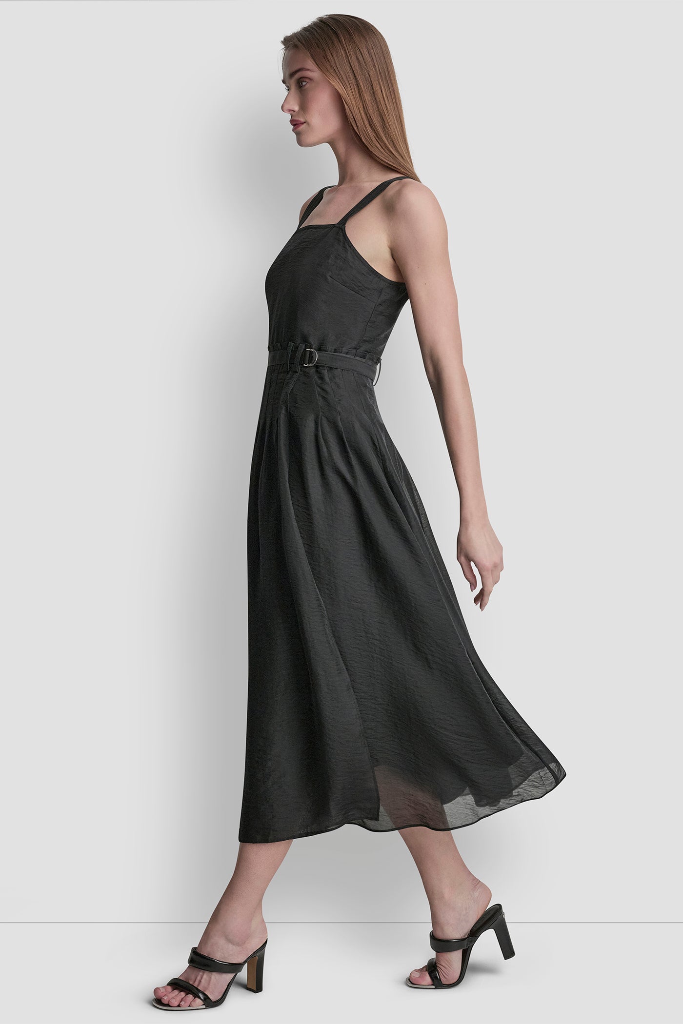 BELTED PLEATED MIDI DRESS VIEW 3 | New Arrivals