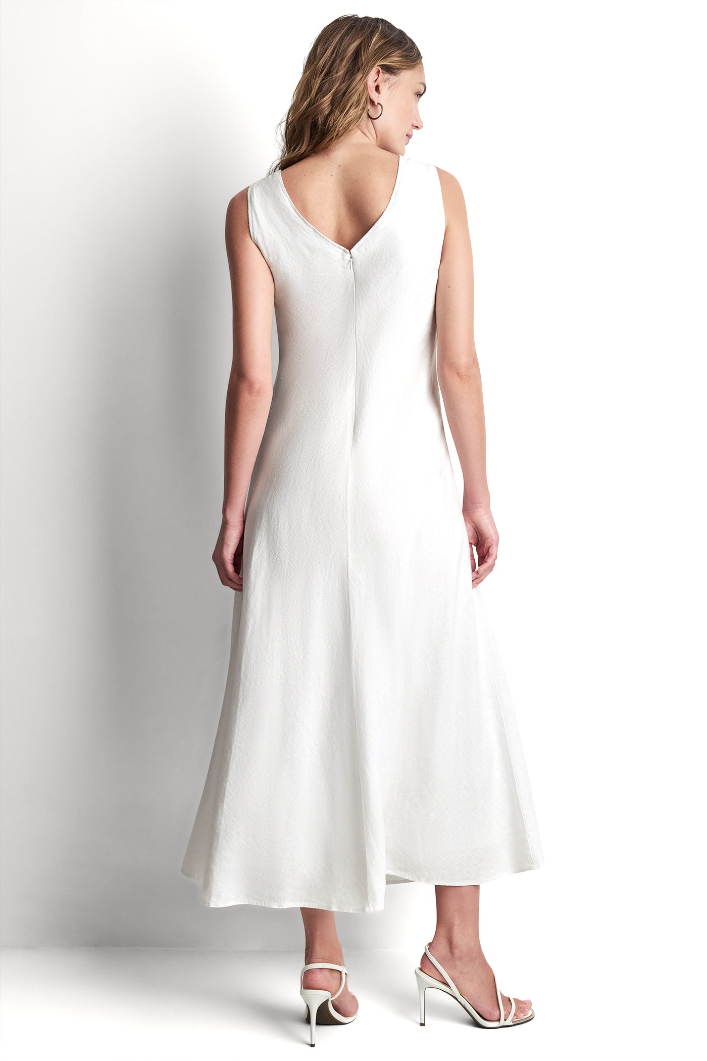 FRAYED LINEN MAXI DRESS VIEW 3 | MAXI DRESSES