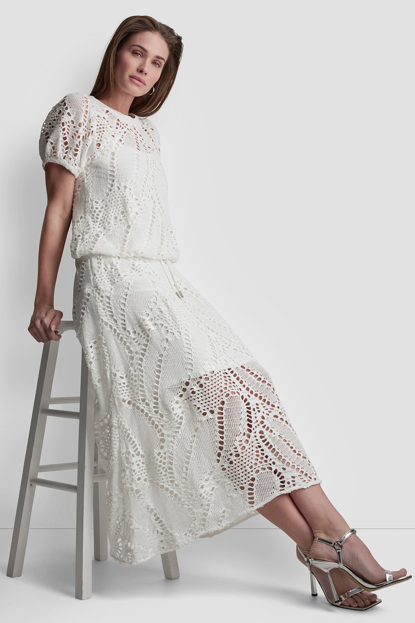 CROCHET LEAF MIDI SKIRT VIEW 4 | New Arrivals