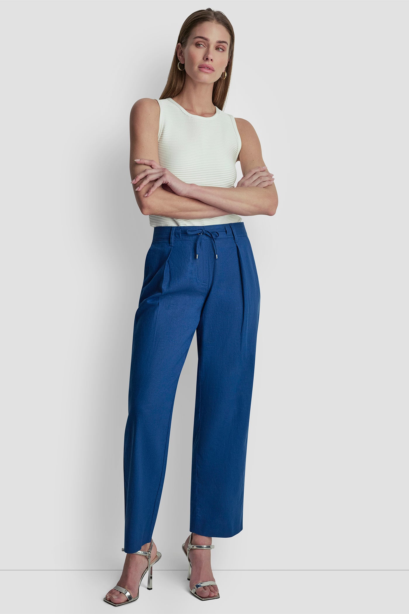 MID-RISE TIE WAIST PLEATED PANT VIEW 5 | Pants & Denim