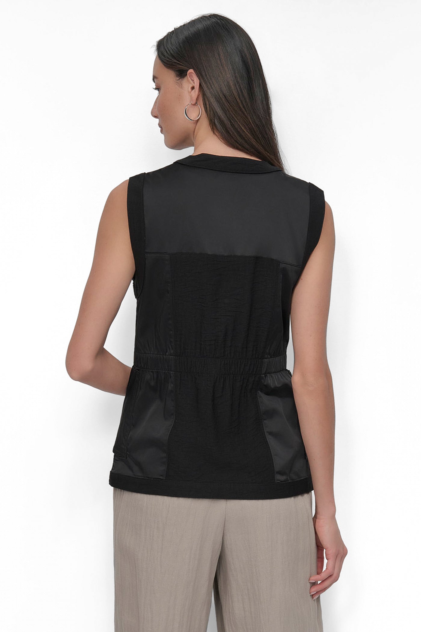 Black VEST IN SHINE MATTE, BACK VIEW | Summer Essentials