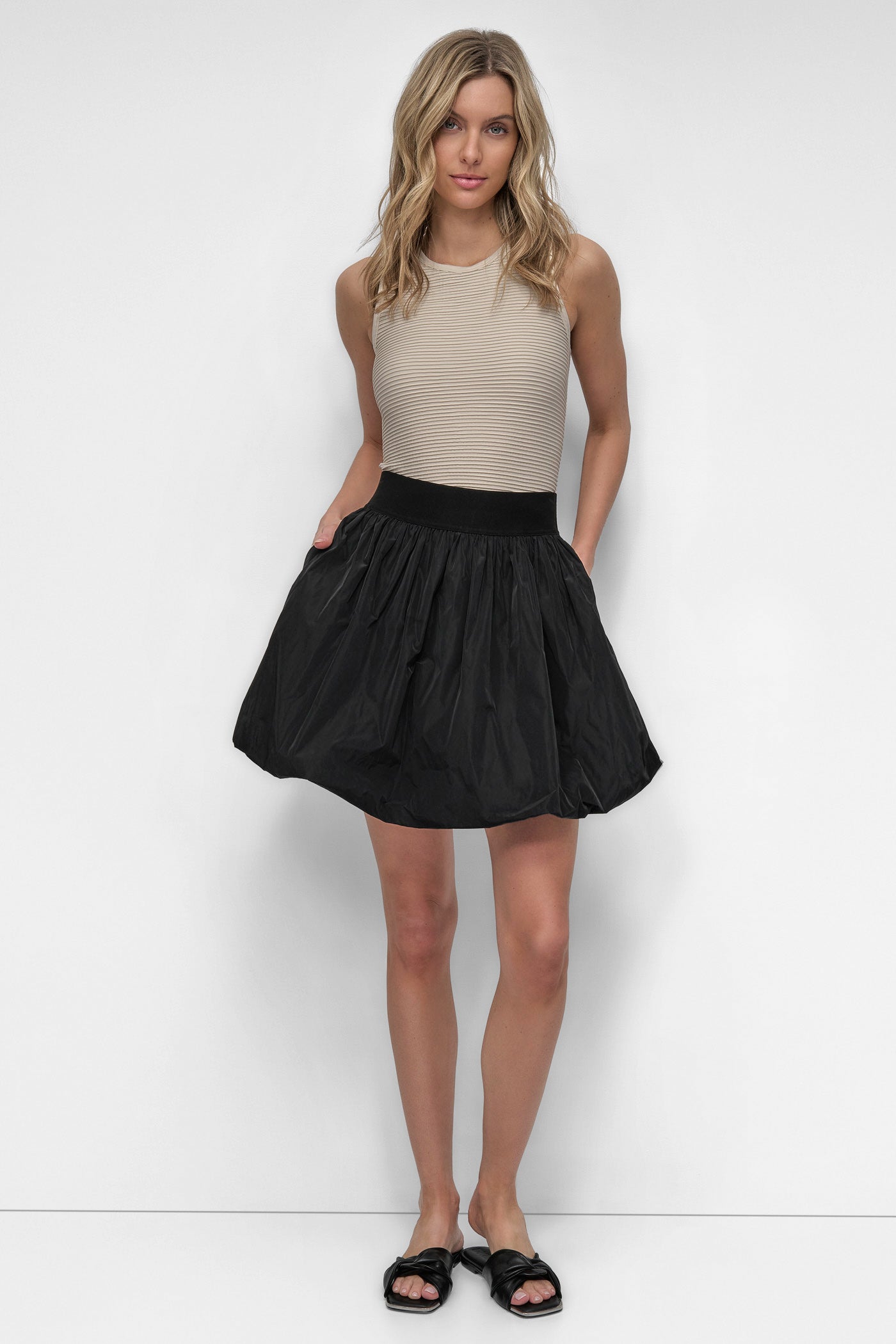 PULL ON MINI BUBBLE SKIRT VIEW 5 | Summer Essentials