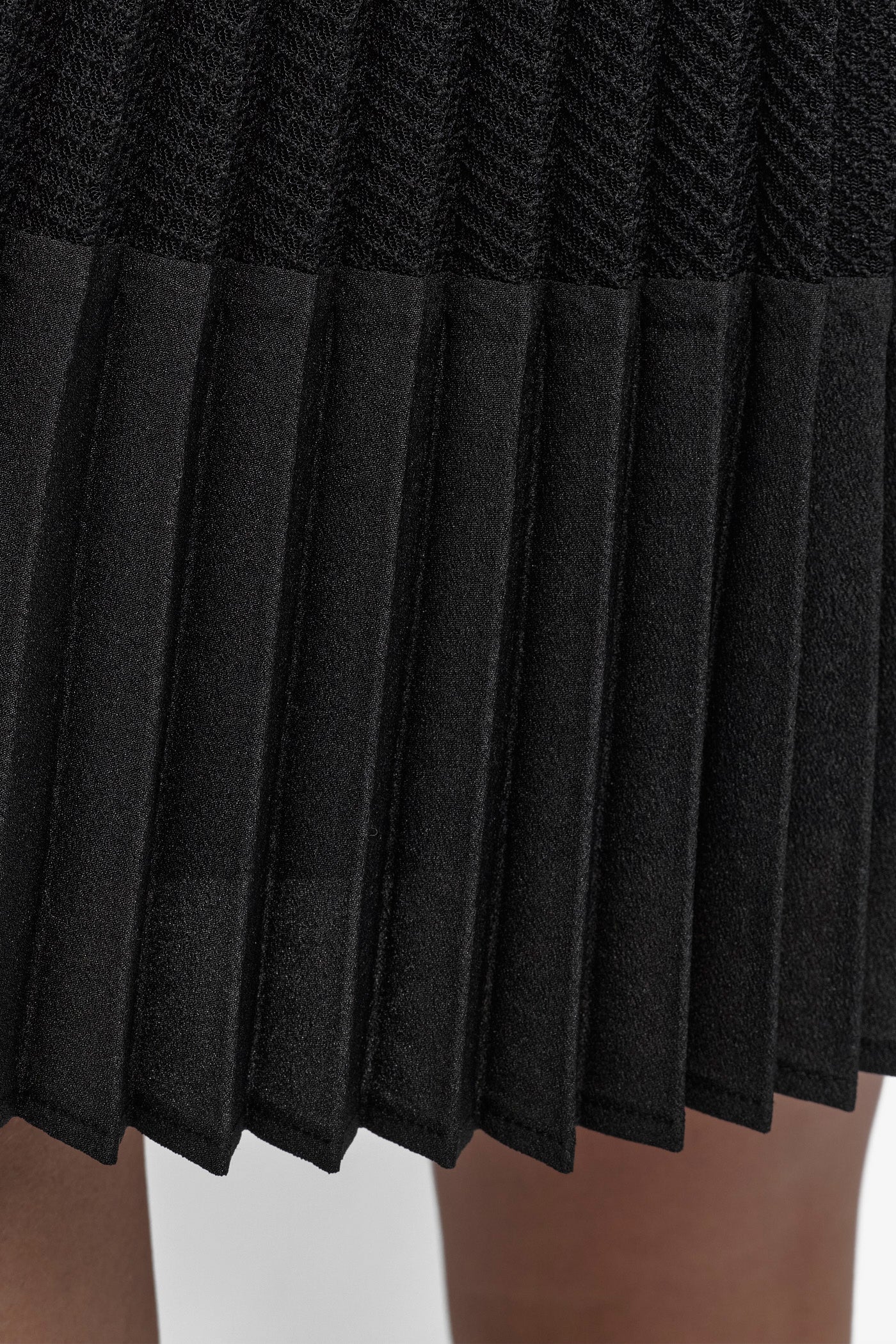 PLEATED MIX MEDIA MINI SKIRT VIEW 7