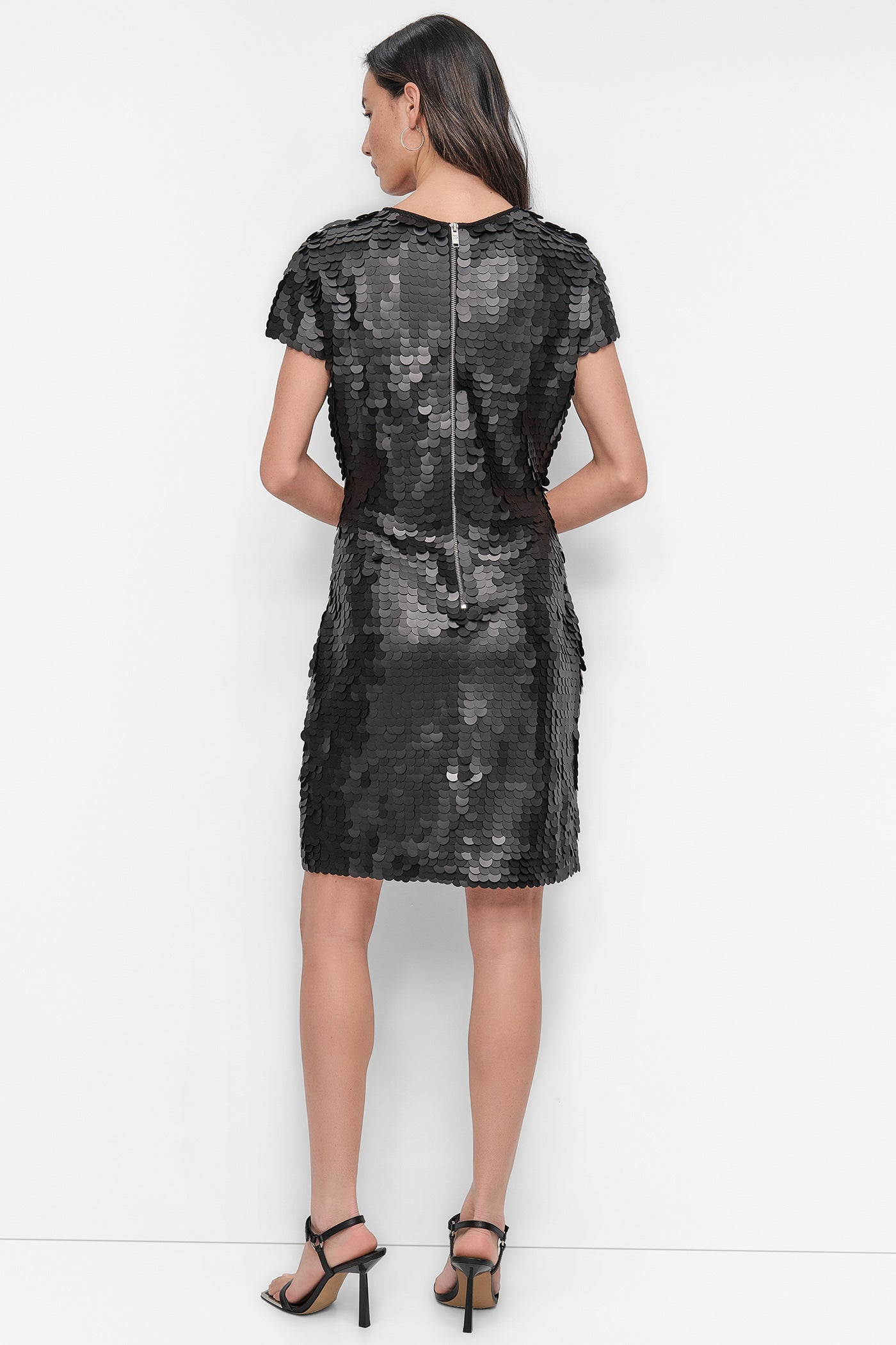 Black PIALLETTES SHIFT DRESS, BACK VIEW | SALE DRESSES