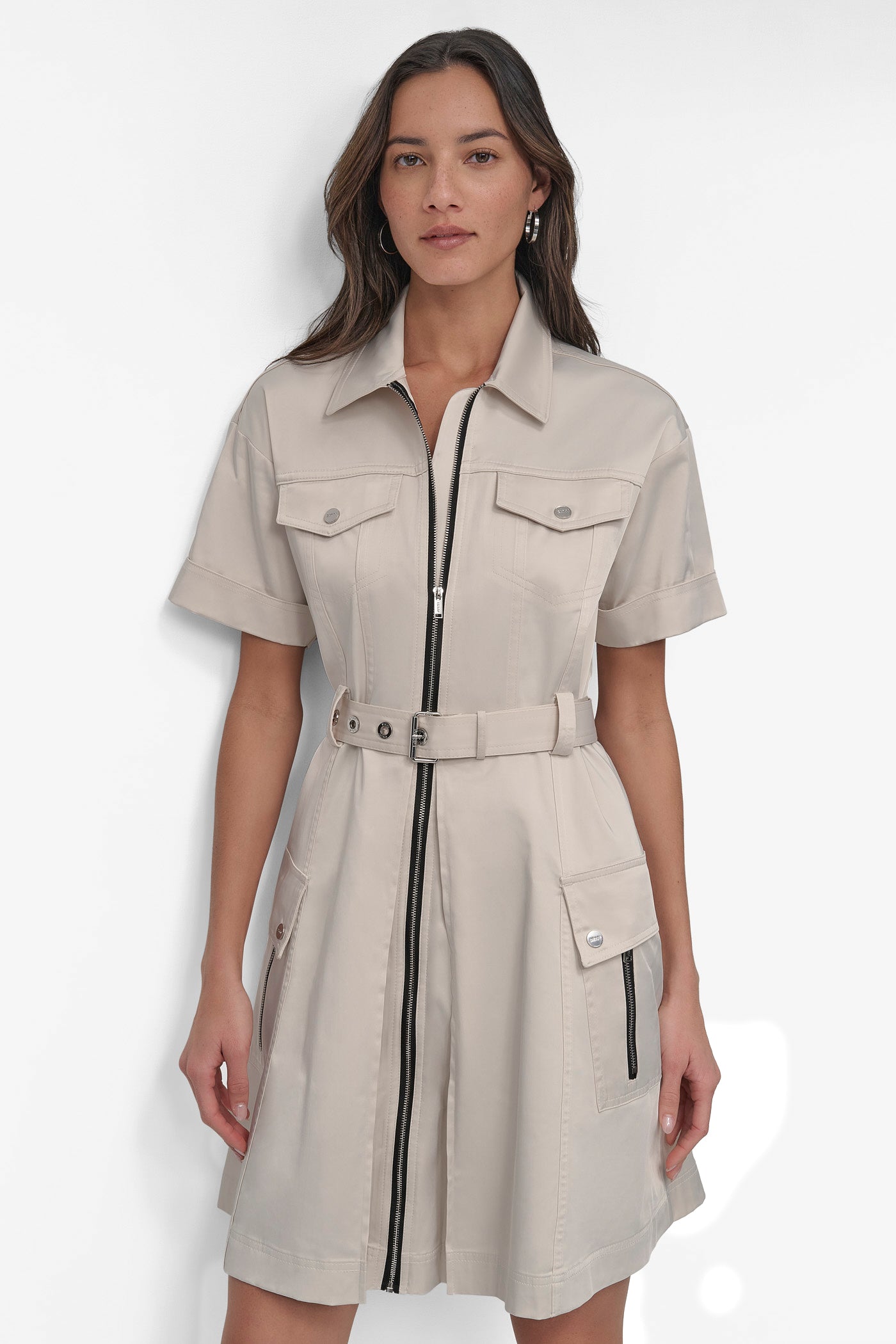 SHIRT DRESS WITH FRONT ZIPPER VIEW 6 | SALE DRESSES
