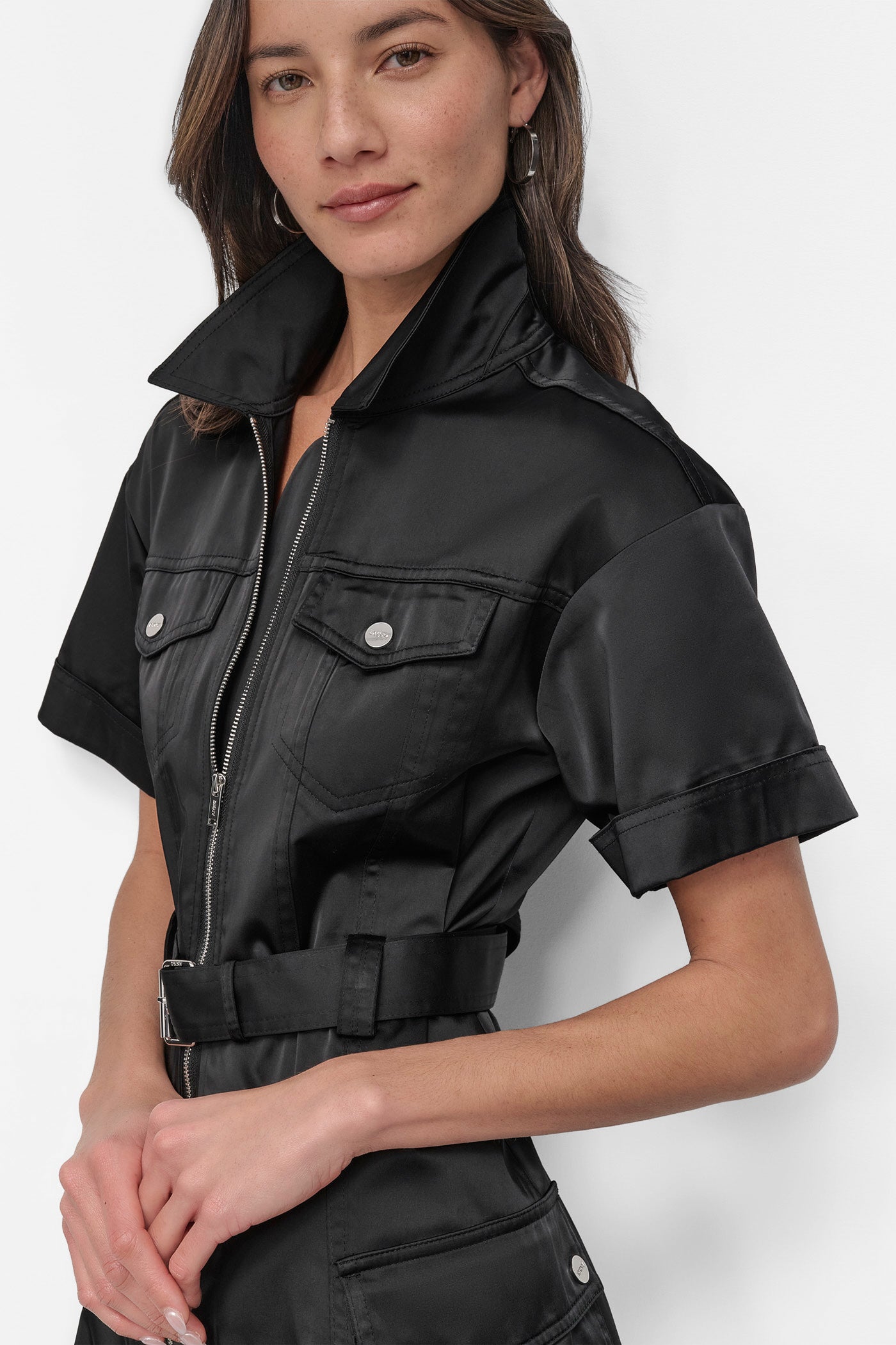 SHIRT DRESS WITH FRONT ZIPPER VIEW 5 | Summer Essentials
