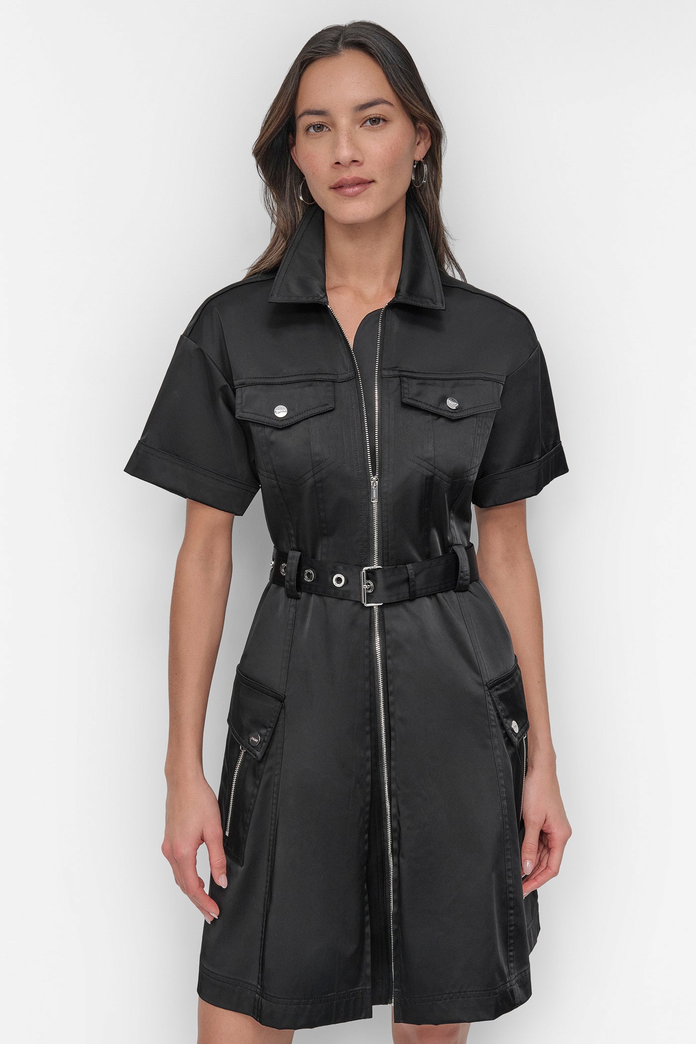 SHIRT DRESS WITH FRONT ZIPPER VIEW 6 | Summer Essentials