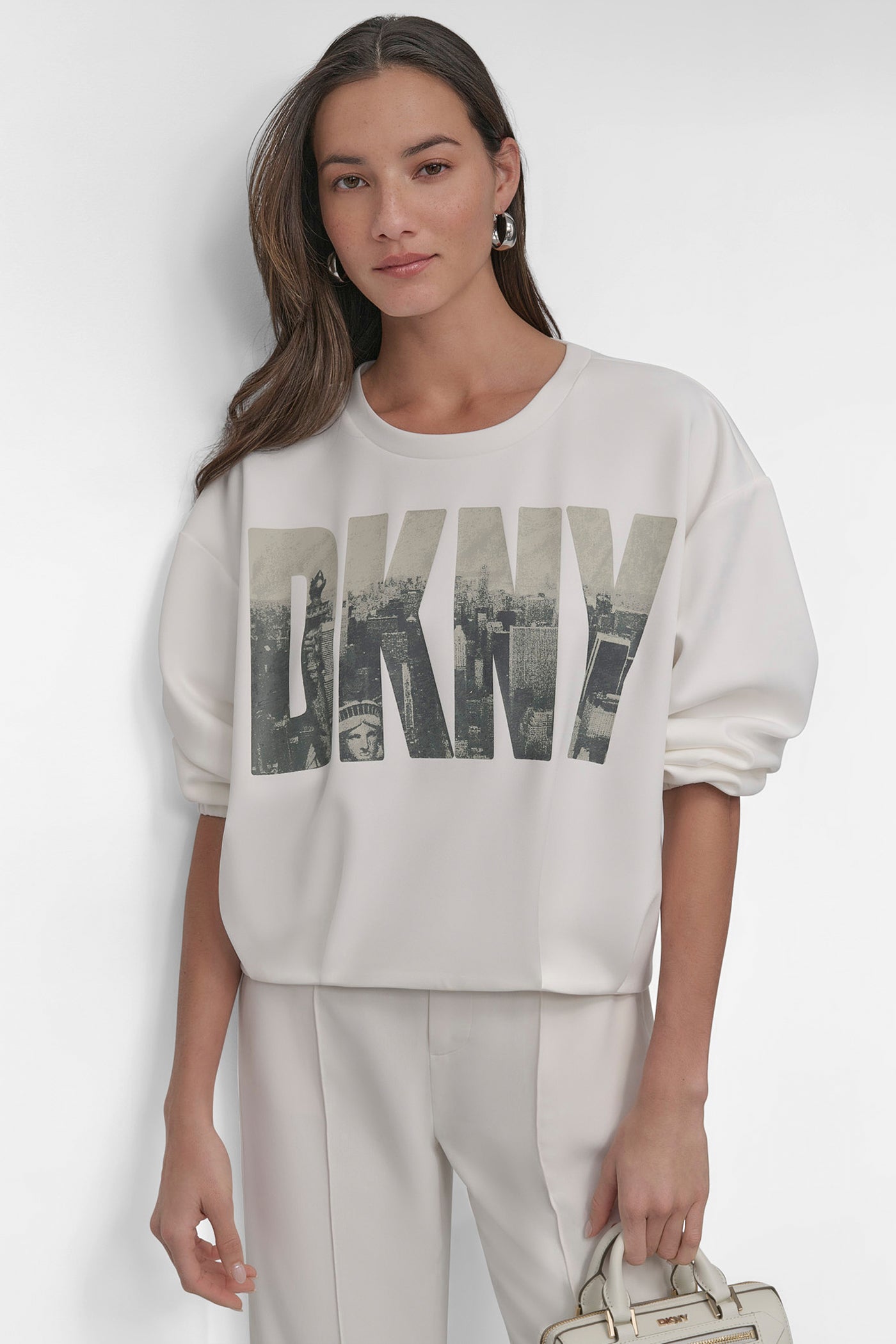 White LONG SLEEVE SOFT HAND SCUBA SOHO CREW, VIEW 1 | Women's Clearance