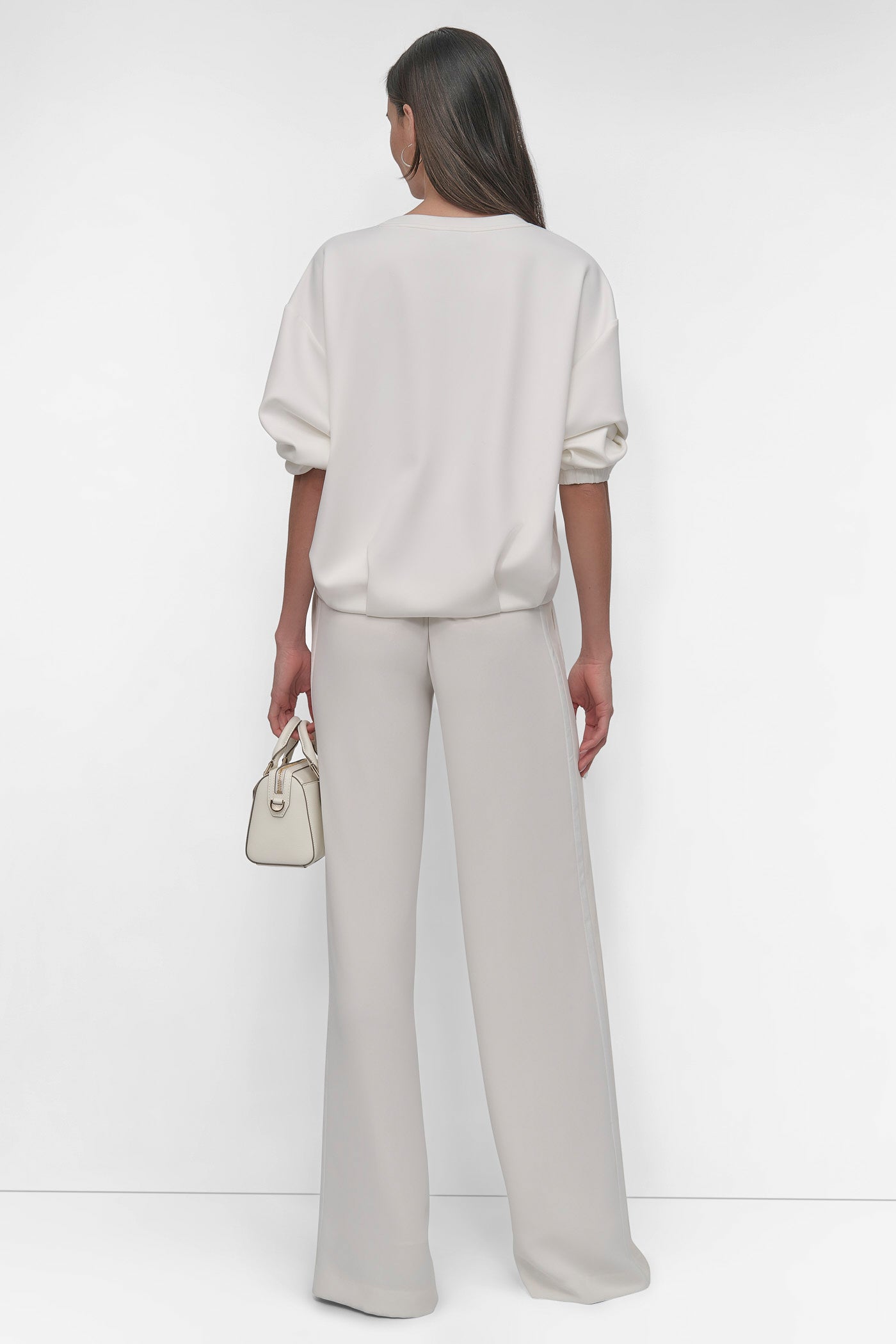 White LONG SLEEVE SOFT HAND SCUBA SOHO CREW, VIEW 2 | Women's Clearance