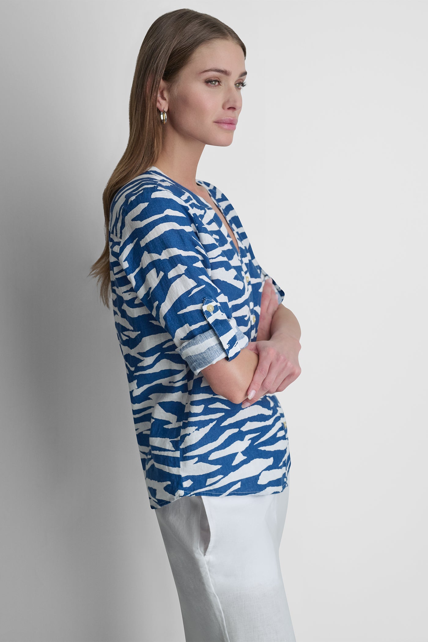 LINEN PRINTED SHIRT VIEW 4 | SPRING 2026