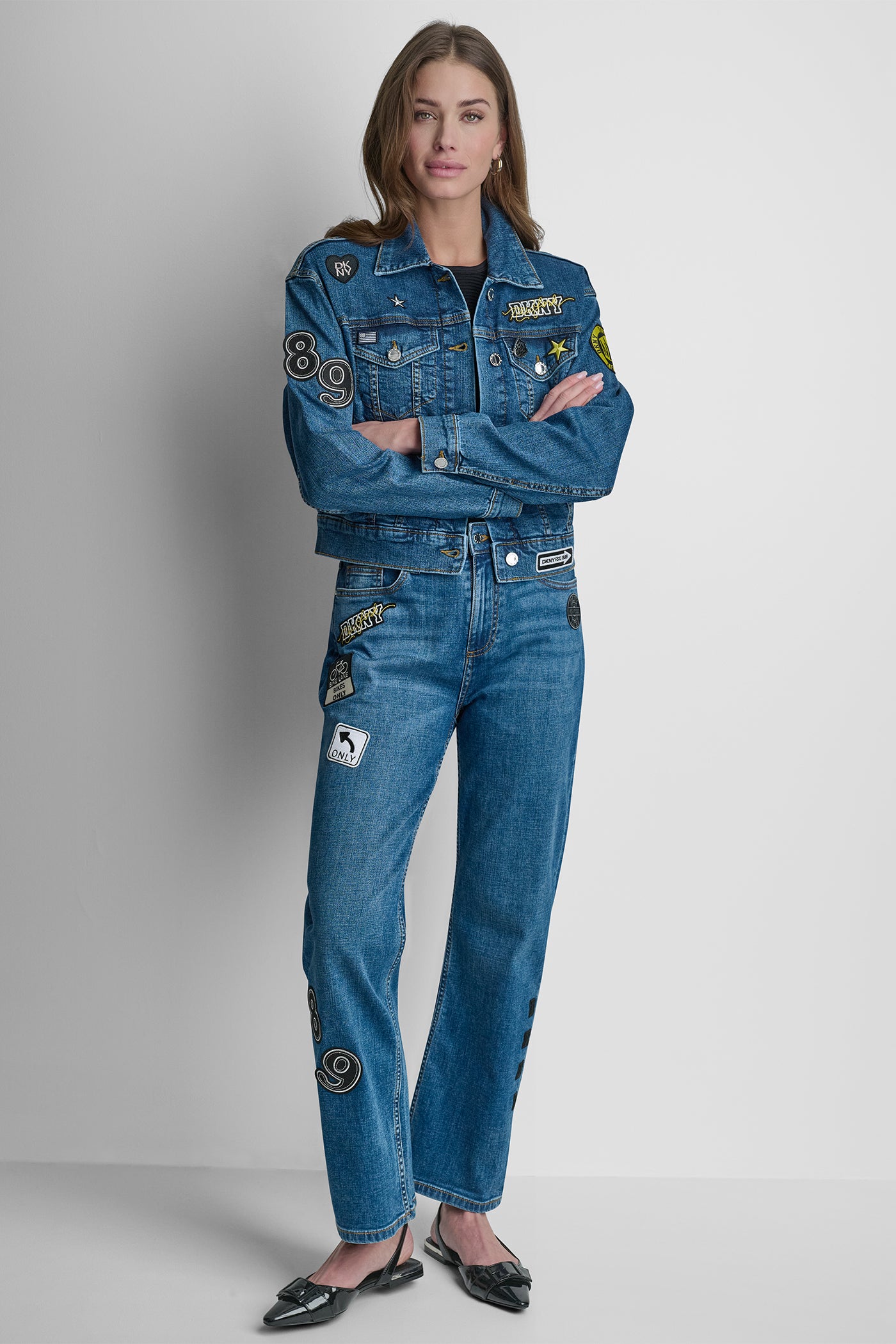 DENIM PINS & PATCHES TRUCKER JACKET VIEW 5 | WOMENS COATS & JACKETS