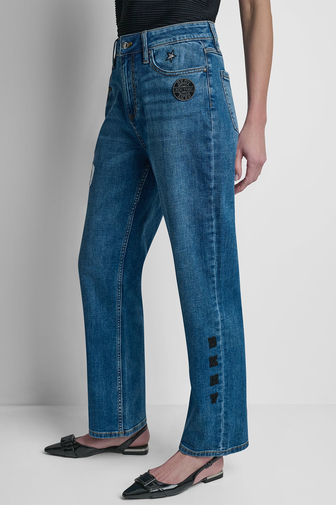 MID-RISE PINS & PATCHES STRAIGHT LEG JEAN VIEW 4 | Denim Destination