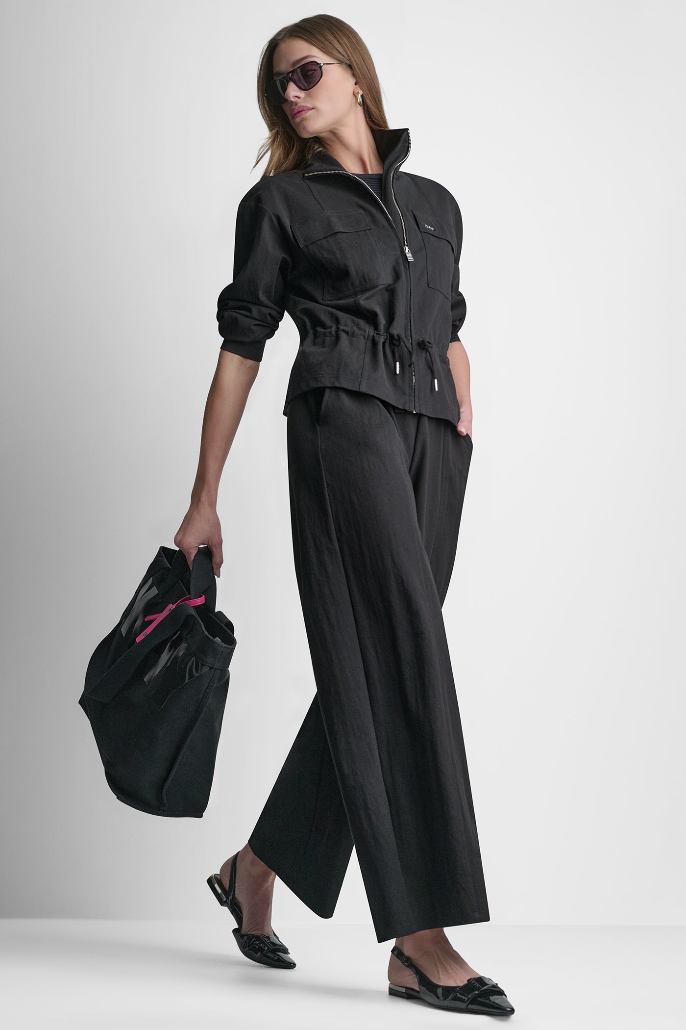 Black MID-RISE PULL-ON PANT, VIEW 1 | Clothing