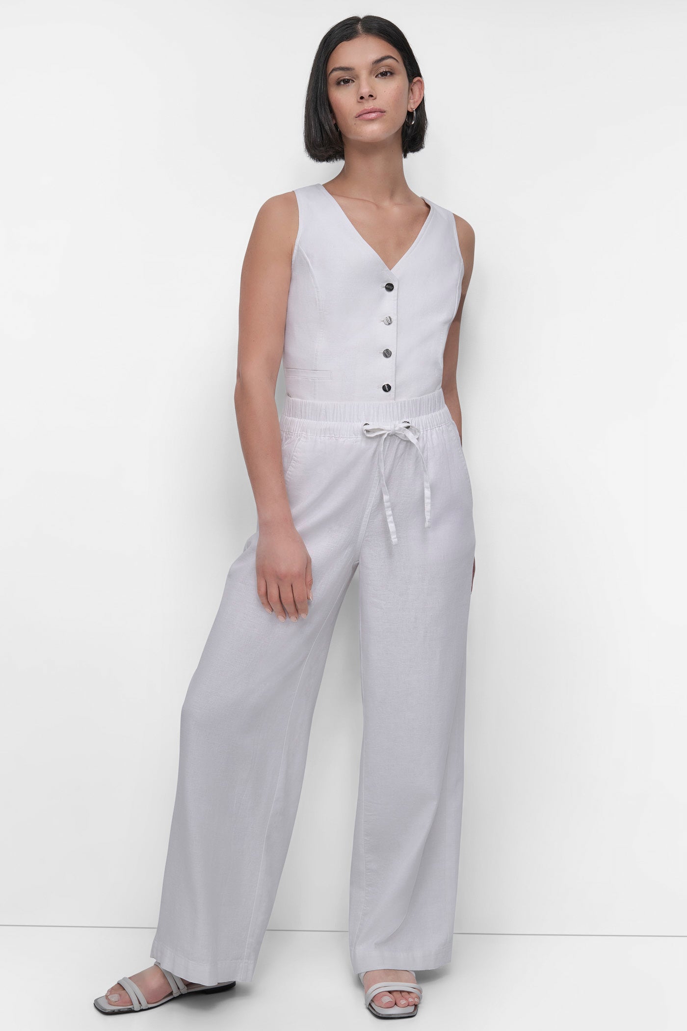 LINEN VISCOSE PULL ON PANT VIEW 6 | Summer Essentials