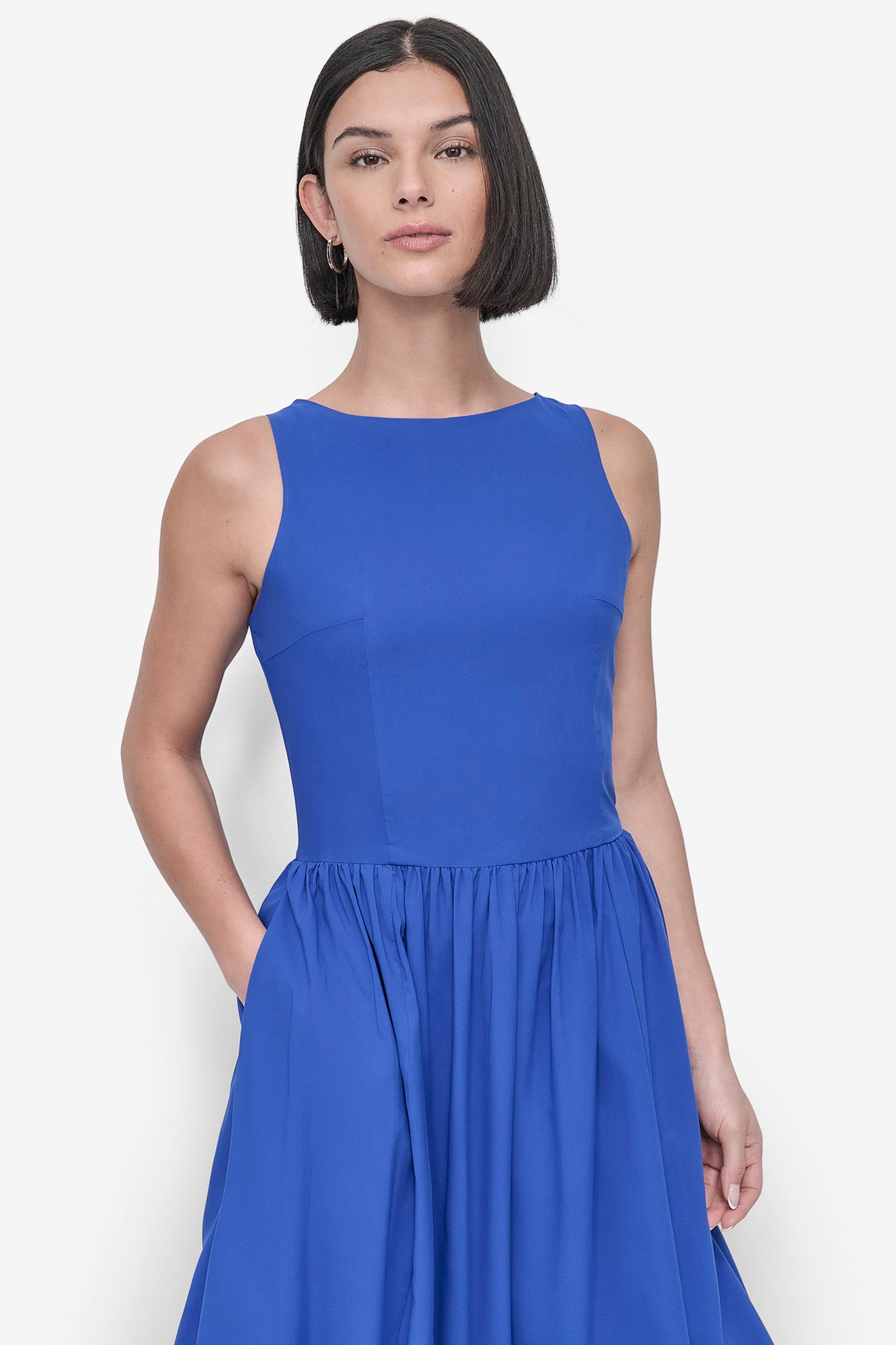 SLEEVELESS BOAT NECK DROP WAIST DRESS VIEW 3 | SALE DRESSES